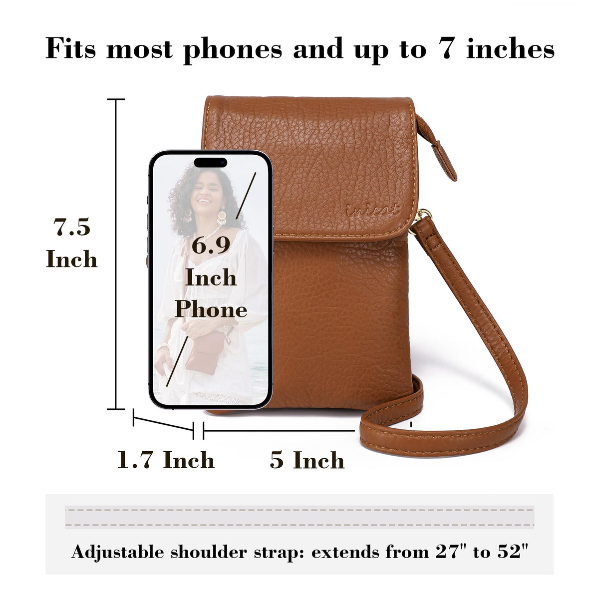 Small Vegan Leather Crossbody Bag M408
