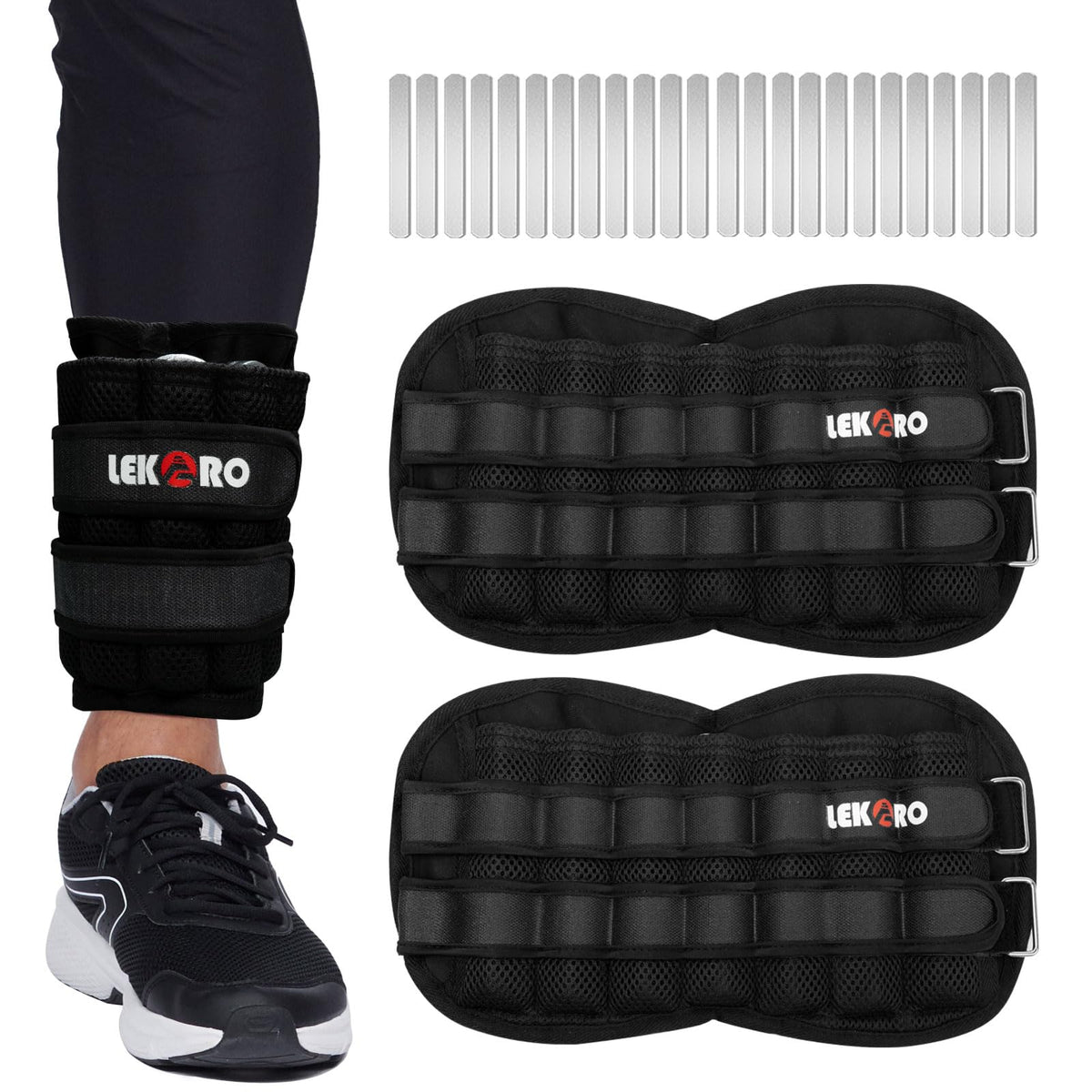 Ankle Weights Wrist Weights, 1 Pair Adjustable Removable Steel B7277