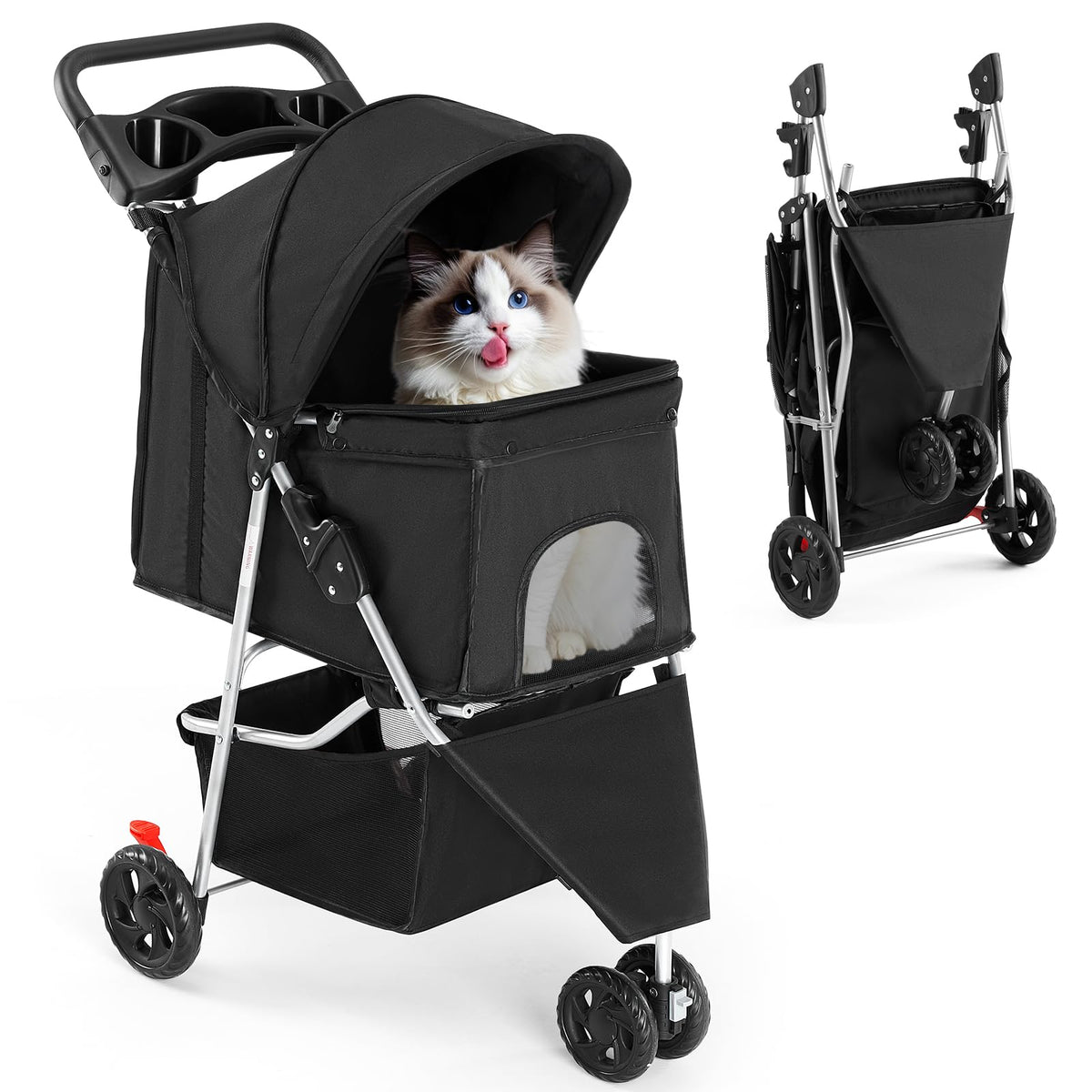 Foldable 3 Wheel Dogs Stroller W739262