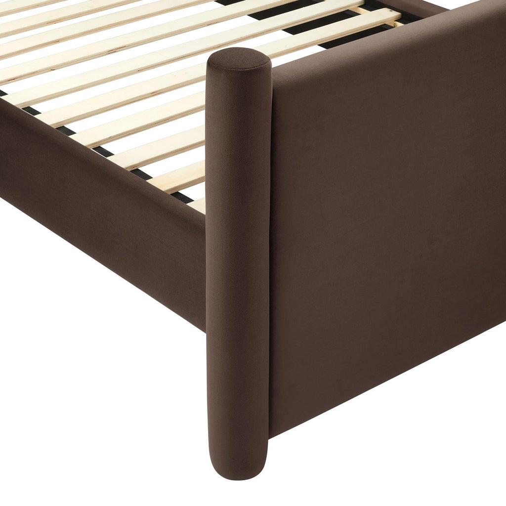 King Size Upholstered Platform Bed Frame with Headboard and Footboard H76834
