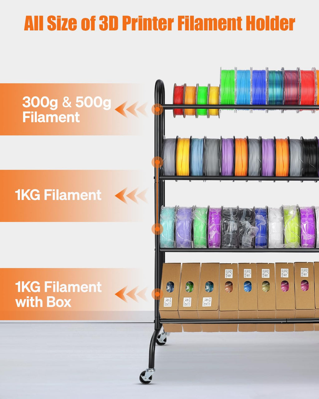 3D Printer Filament Storage Rack with Wheels C58434