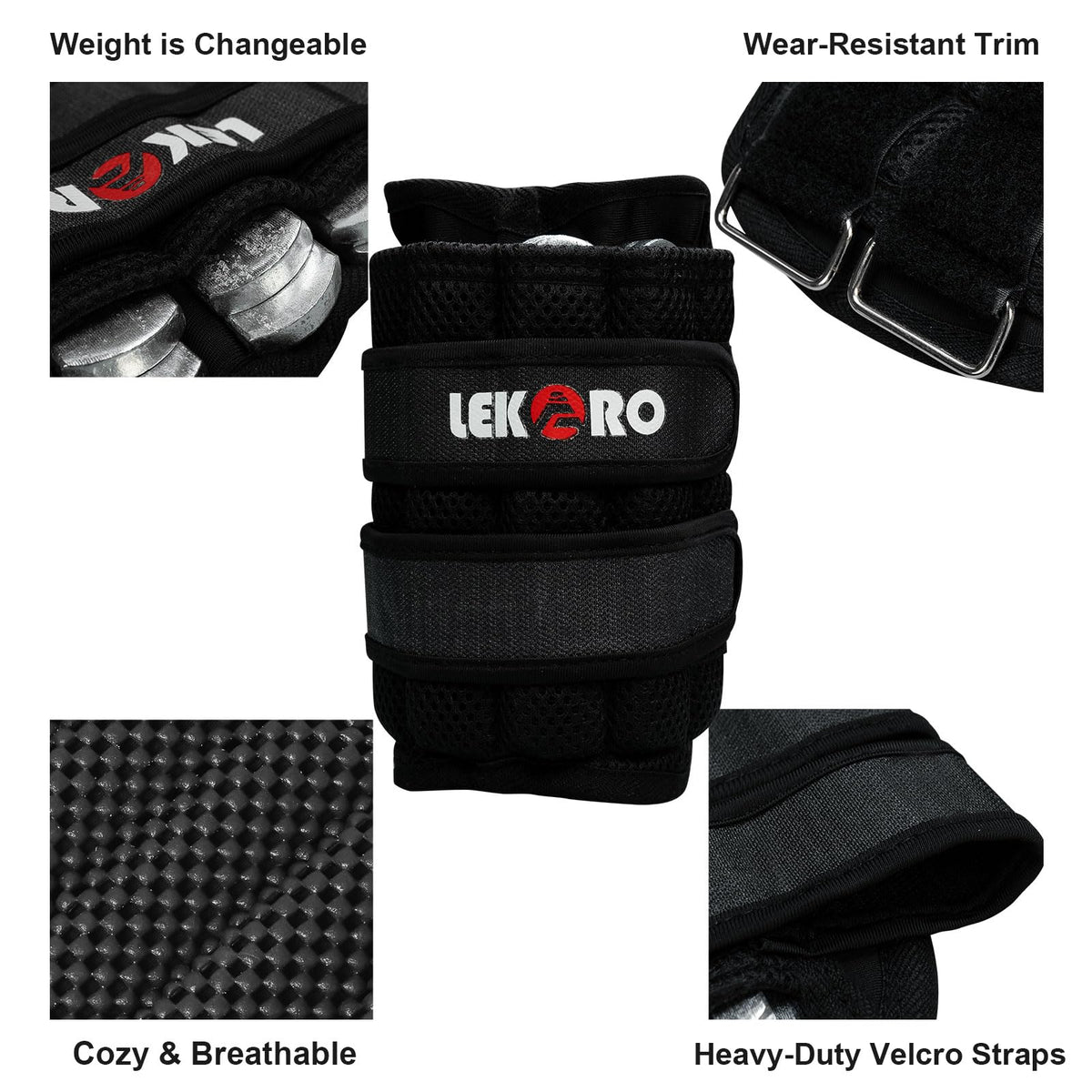 Ankle Weights Wrist Weights, 1 Pair Adjustable Removable Steel B7277