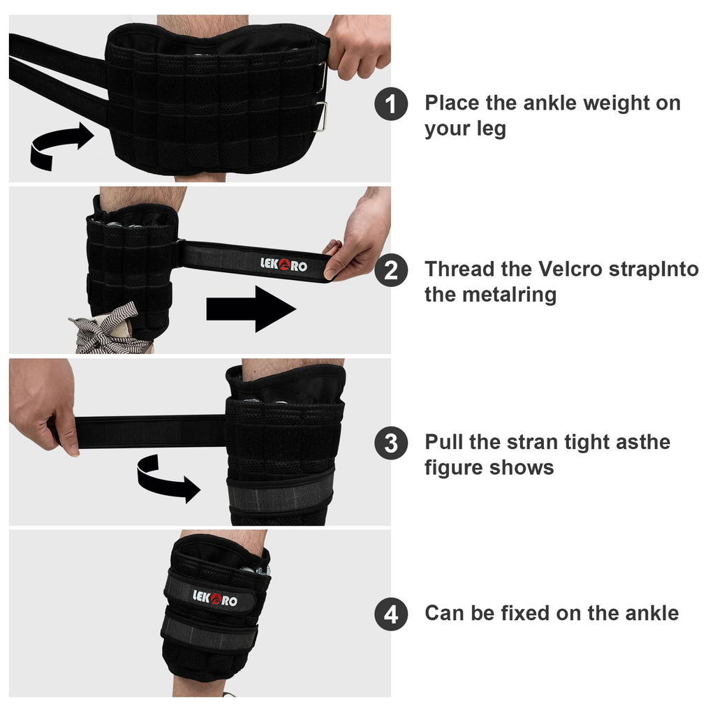 Ankle Weights Wrist Weights, 1 Pair Adjustable Removable Steel B7277