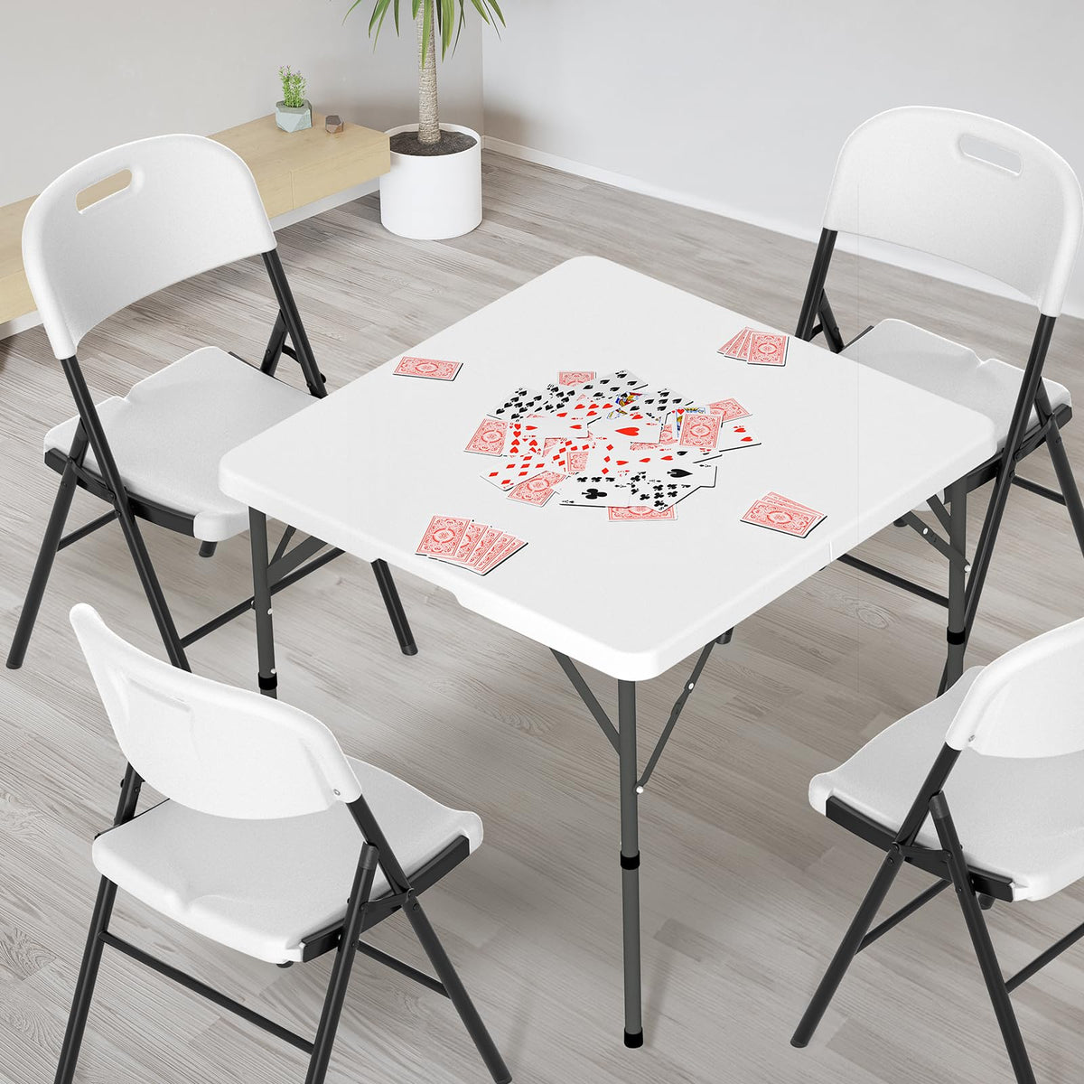 White Bi-Folding Portable Plastic Table F23464