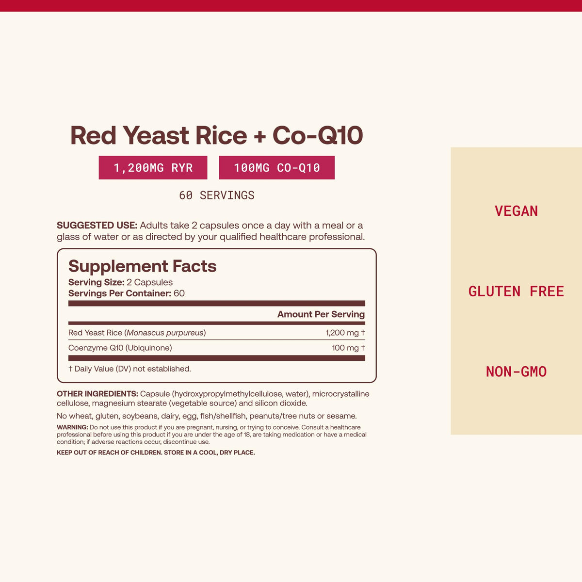 Red Yeast Rice with CoQ10 120 Capsules O480242