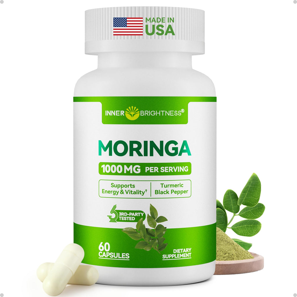 Moringa Capsules 1000mg 10:1 Moringa Leaf Extract 60 Count C488374