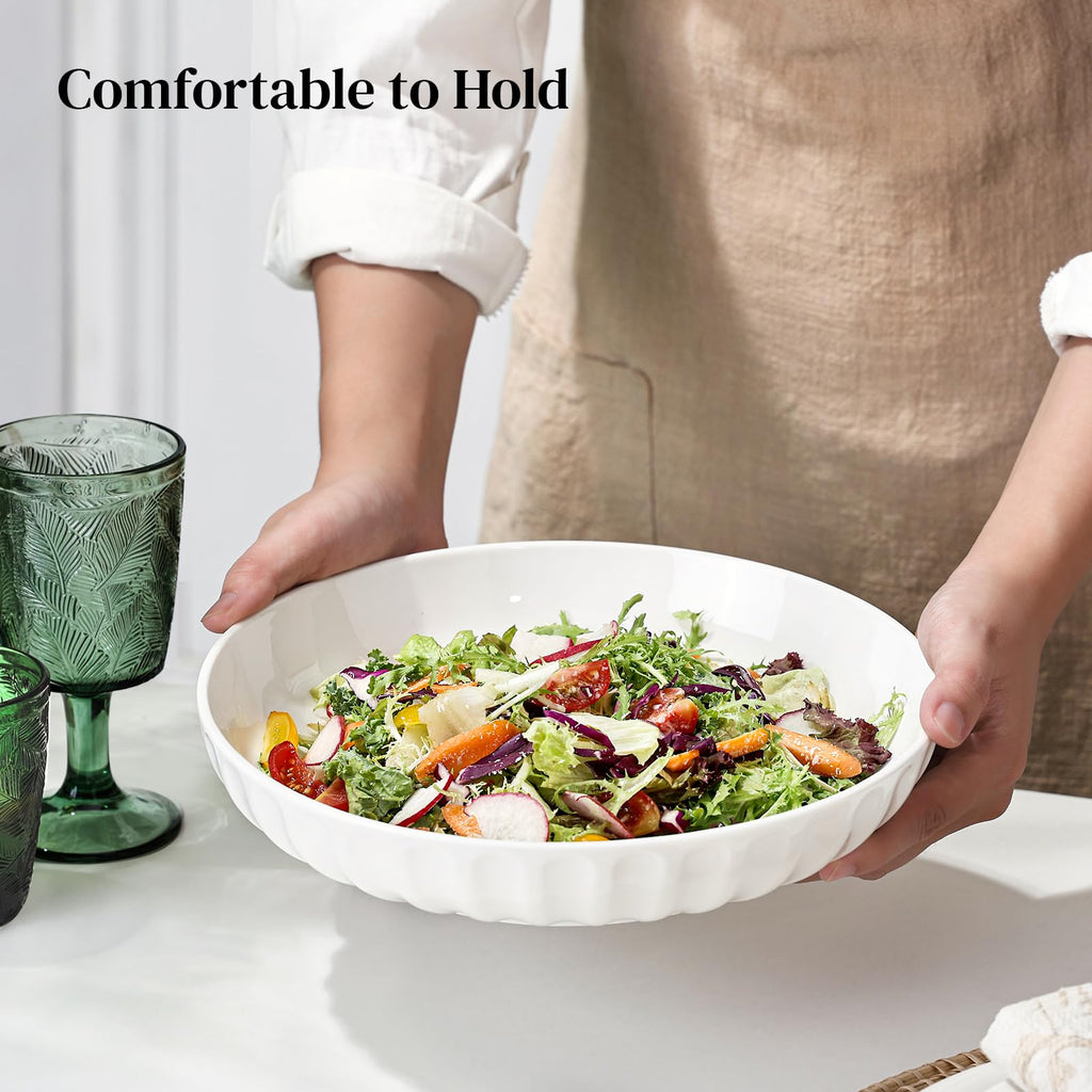10" White Ceramic Pasta Bowls Set of 4 W446660