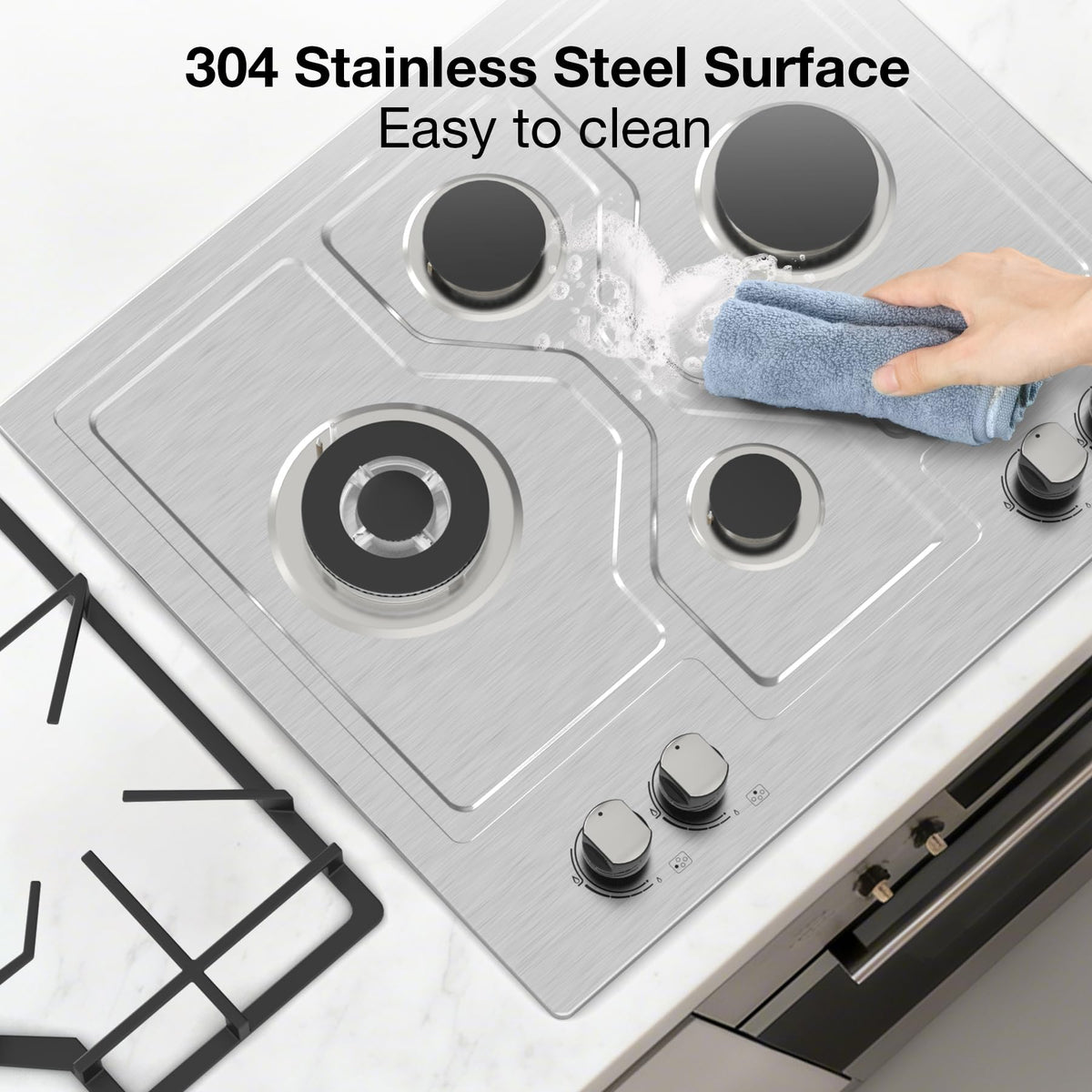 24 Inch 4 Burner Stainless Steel Gas Cooktop B4478