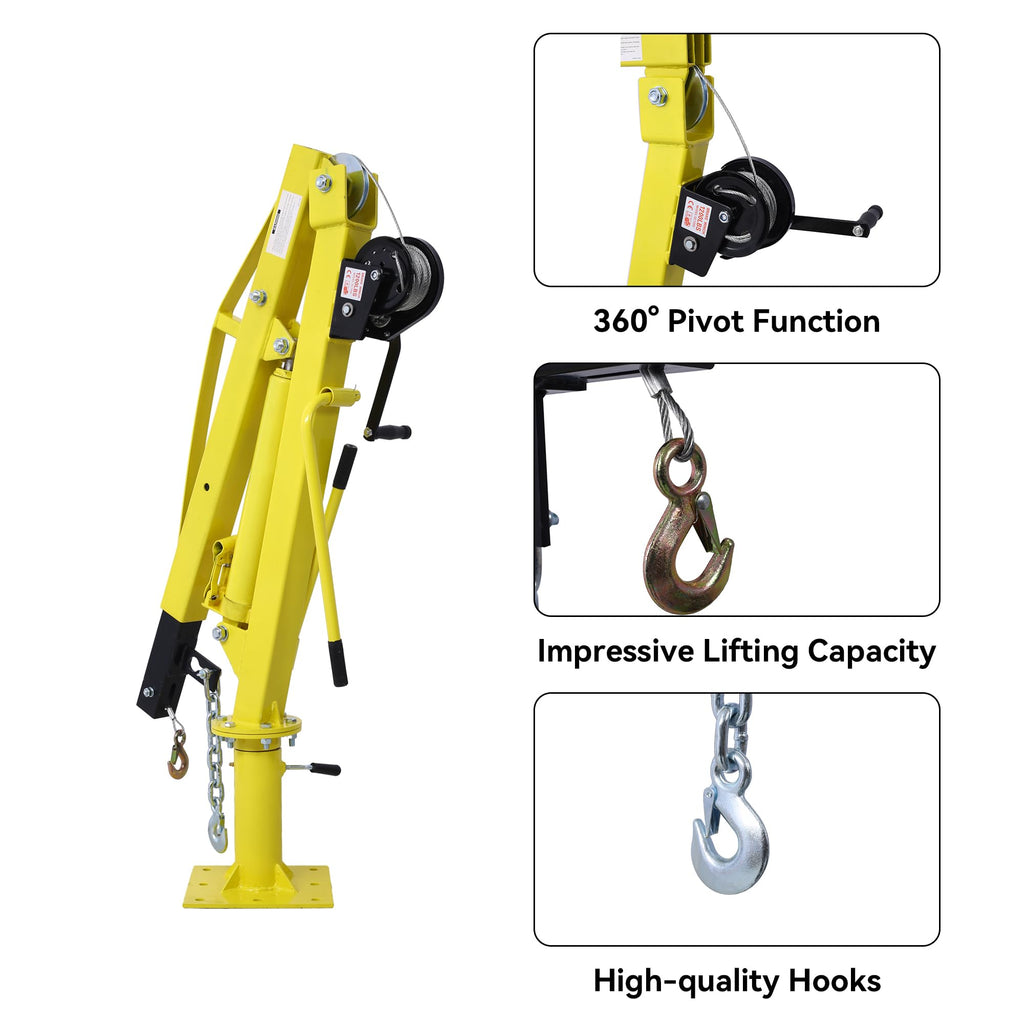 2000 lbs Folding Truck Crane with Hydraulic Winch W83806