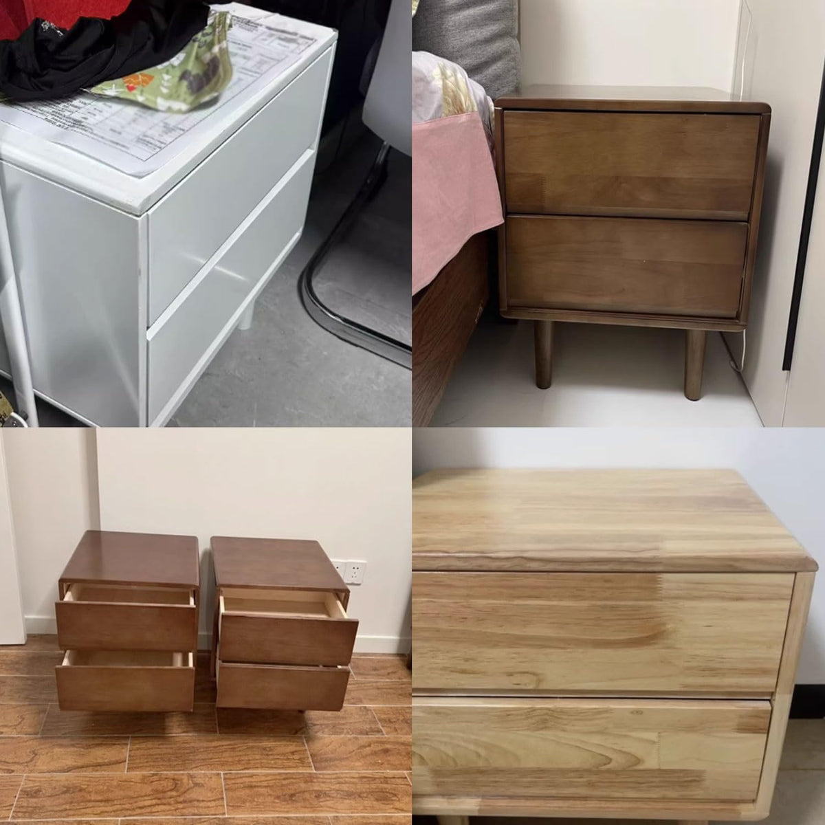Brown 2 Drawer Nightstand N539