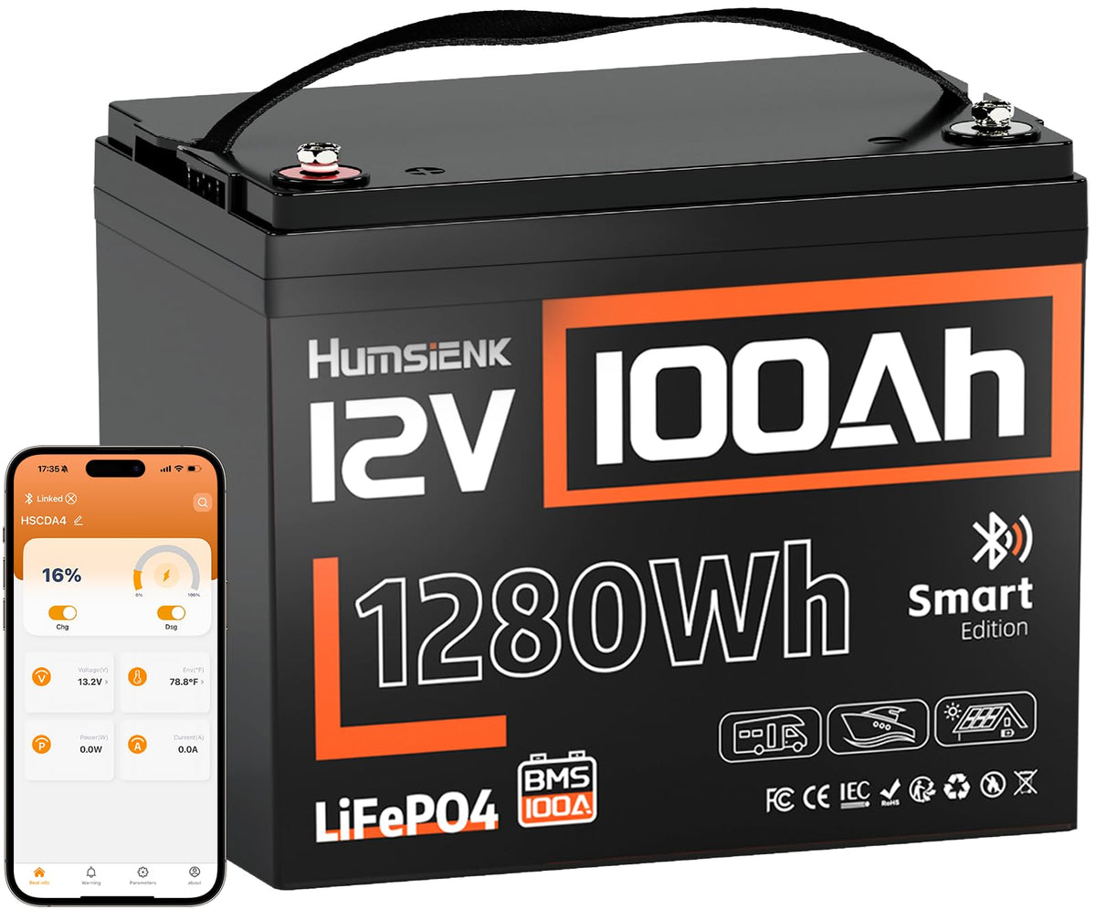 12V 100Ah LiFePO4 Lithium Battery with Bluetooth P903407