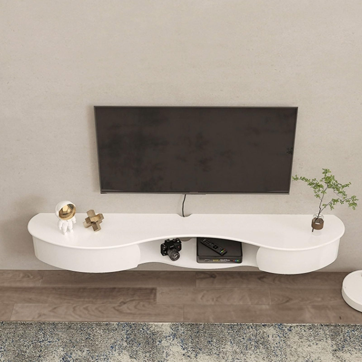 67'' Wall Mounted TV Stand with Drawers and Open Storage Shelf E9686