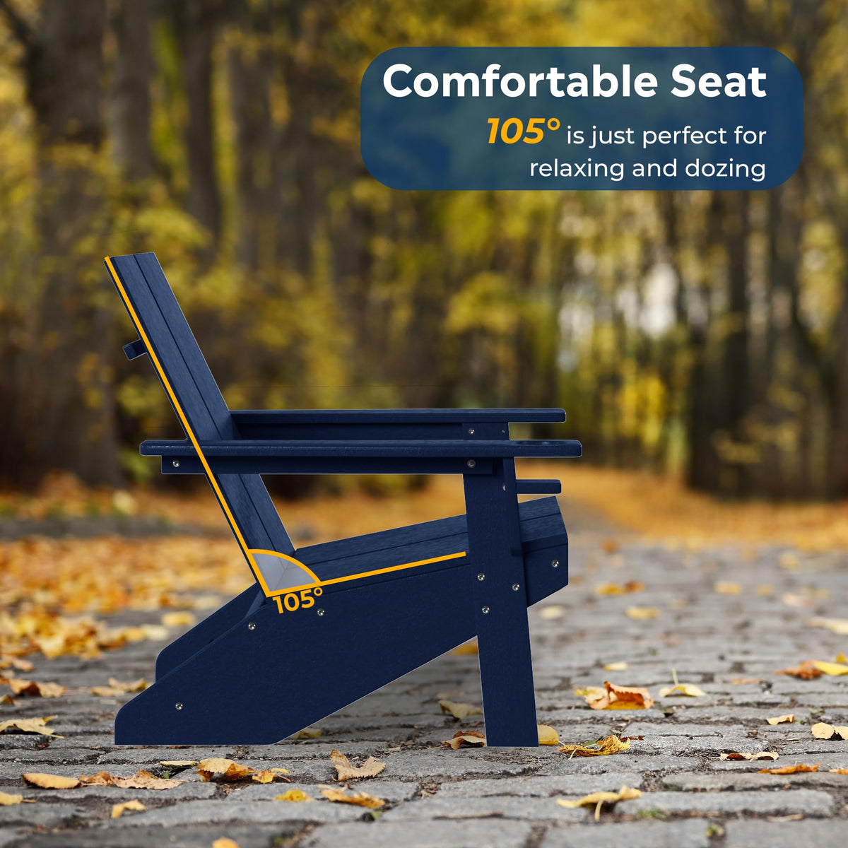 Navy Blue HDPE Outdoor Chair Set of 2 Z543477