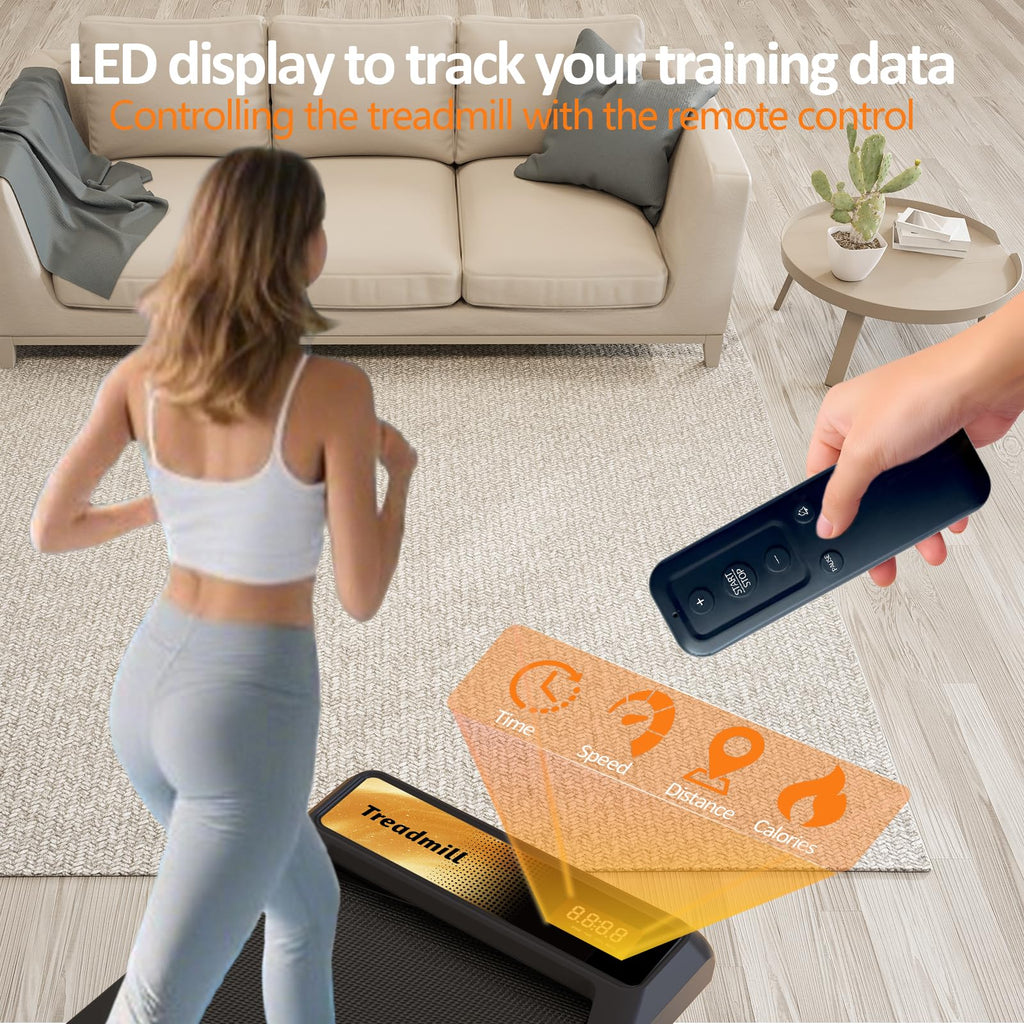 2.5HP Incline Walking Pad Treadmill with Remote L5996
