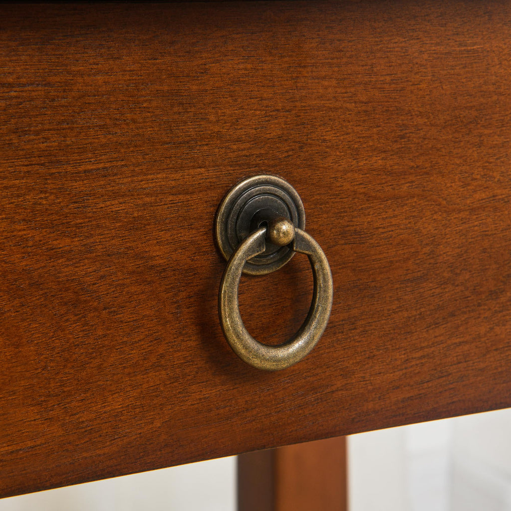 Small Solid Wood Side End Table with Drawer and Storage Shelf A163503