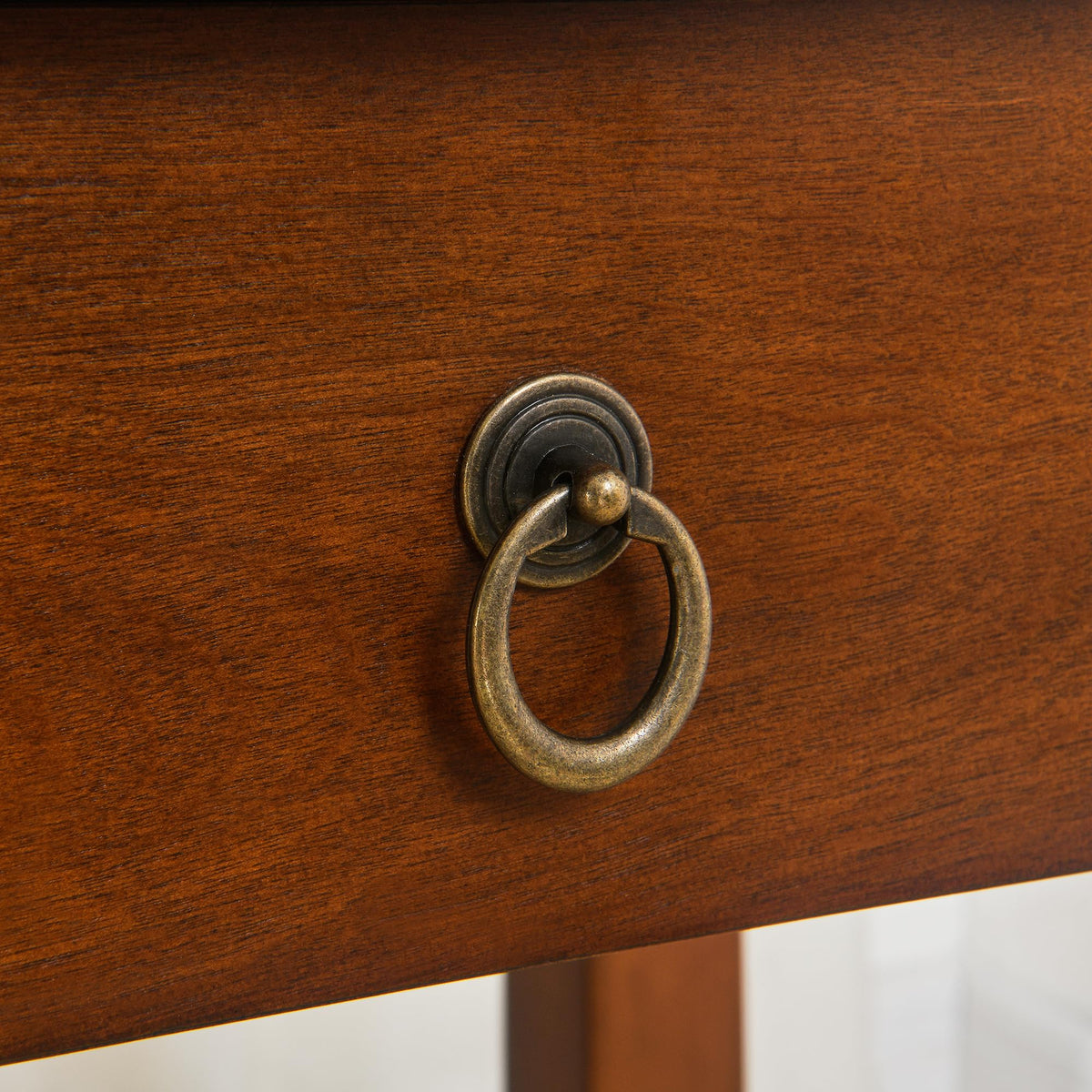 Small Solid Wood Side End Table with Drawer and Storage Shelf A163503