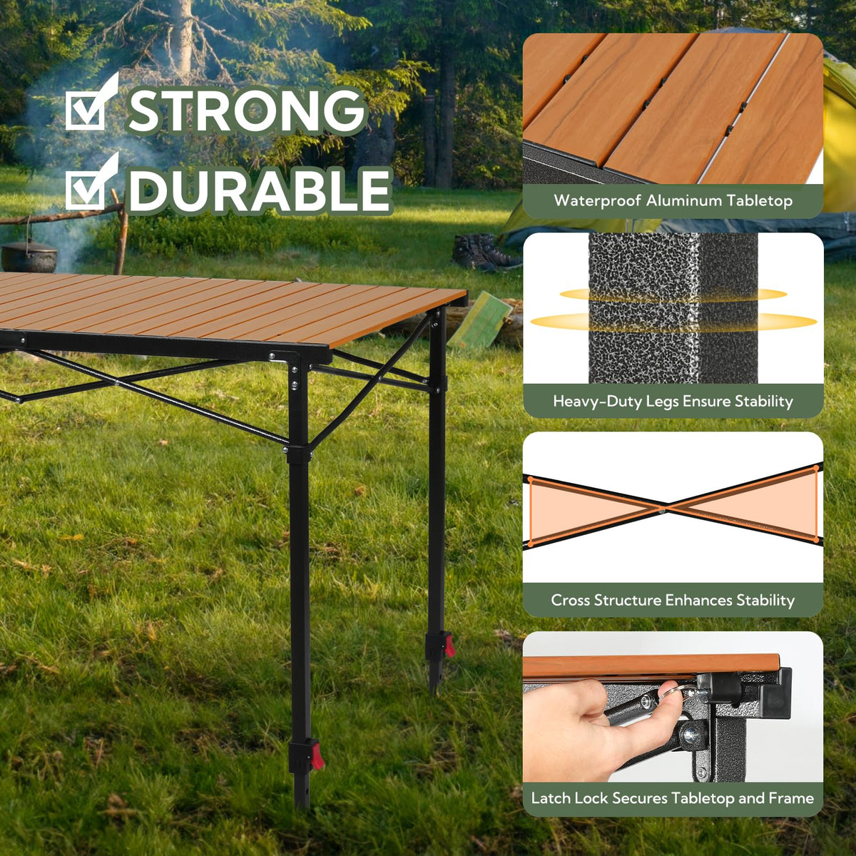 Portable Adjustable Height Camping Table X6952