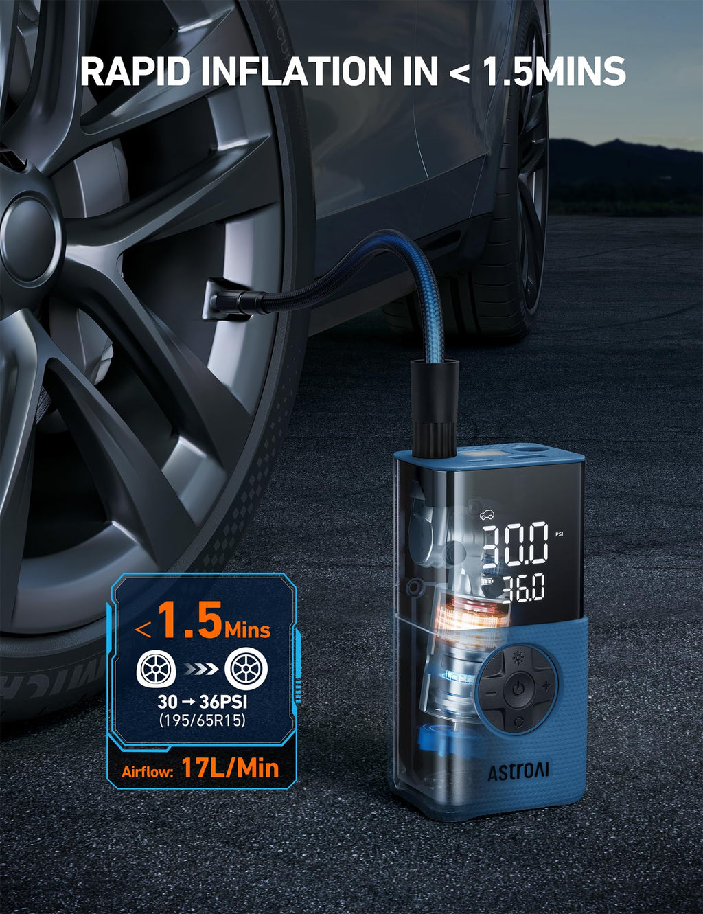Portable Cordless Tire Inflator 150 PSI Air Compressor P44040