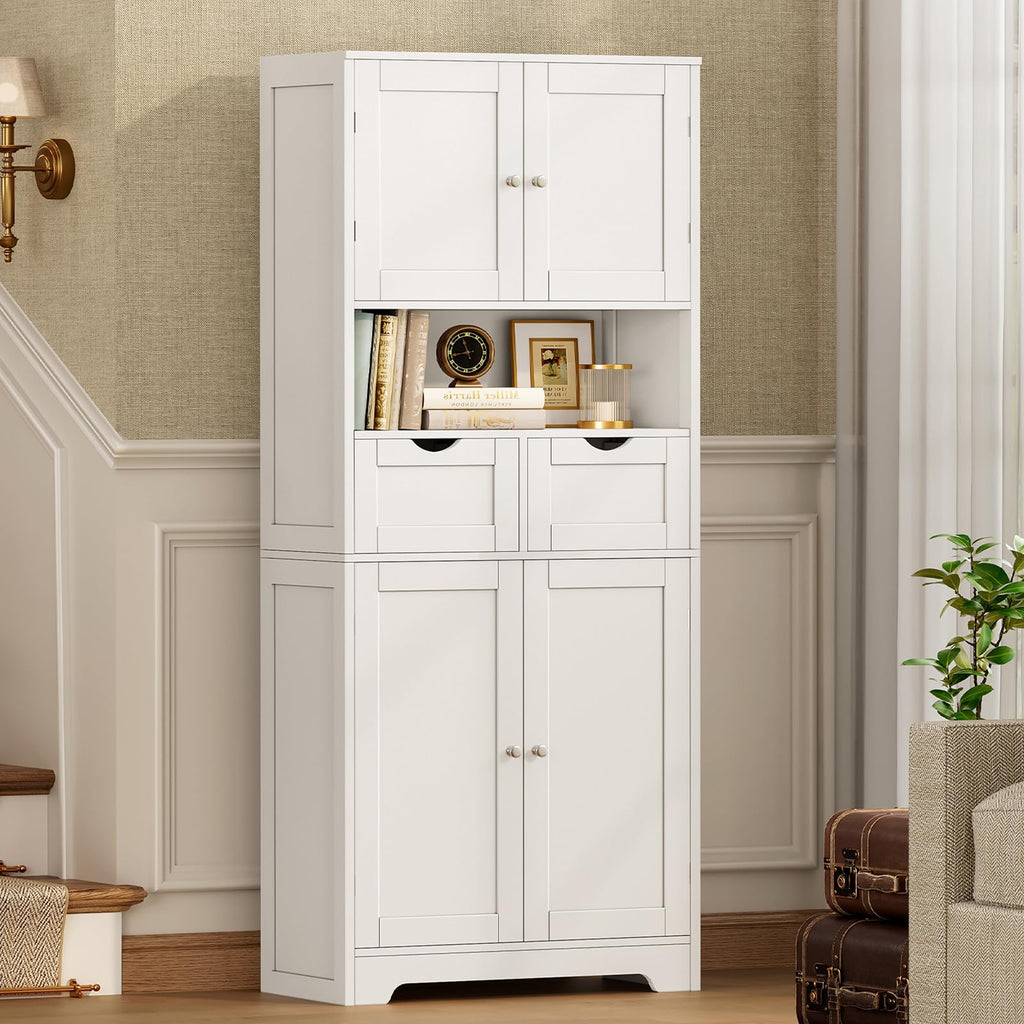 Tall Bathroom Storage Cabinet with 4 Doors U19059