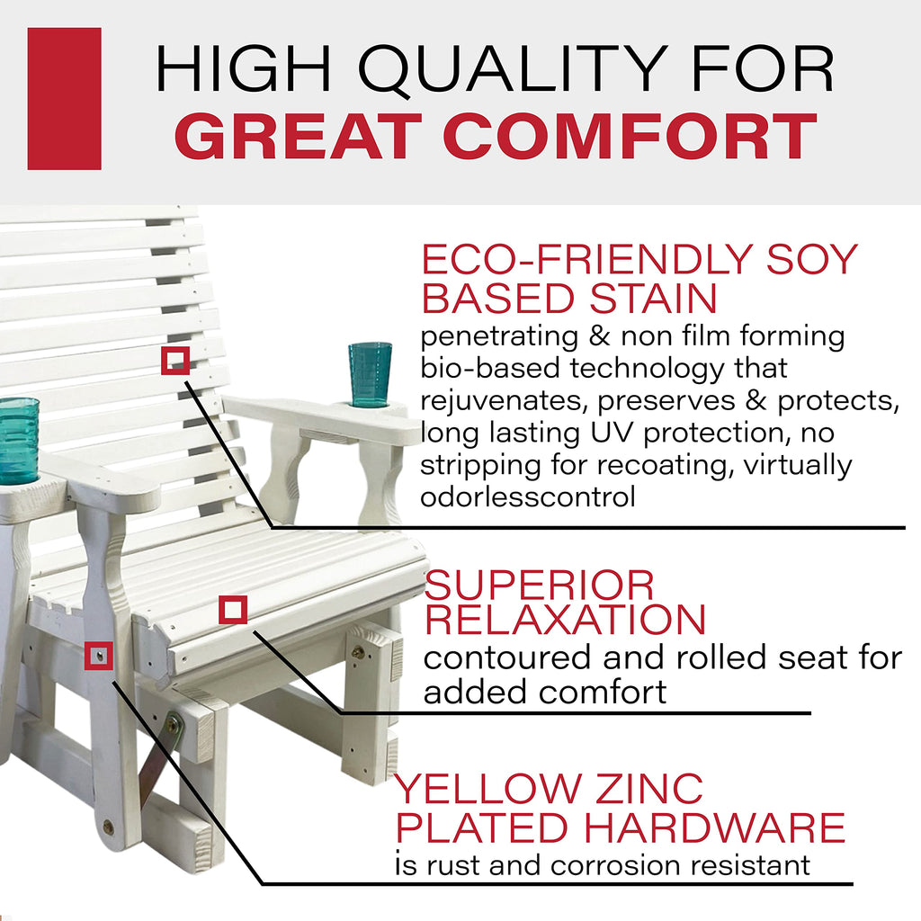 Heavy Duty 600 Lb High Back Glider Chair with Cupholders S2403