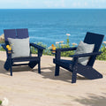 Navy Blue HDPE Outdoor Chair Set of 2 Z543477