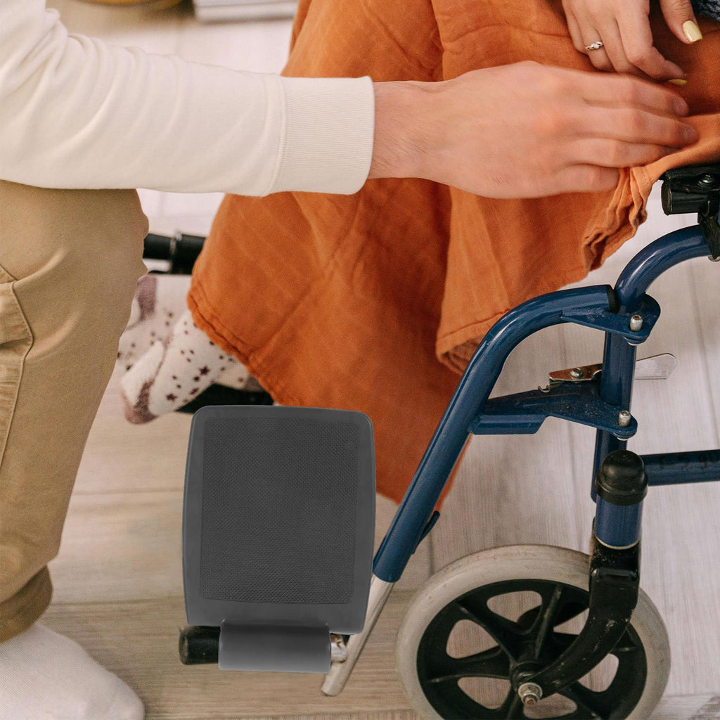 2pcs Black Non-Slip Wheelchair Footrest Replacement Pads K170