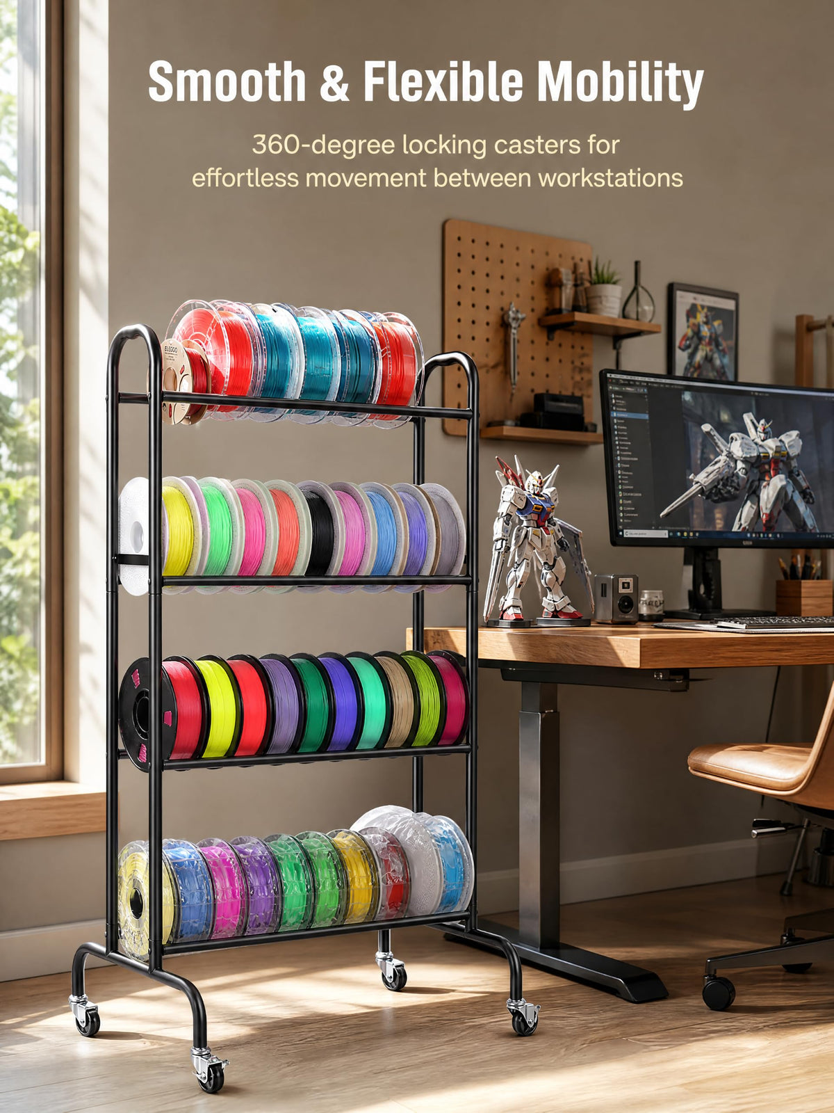 3D Printer Filament Storage Rack with Wheels C58434
