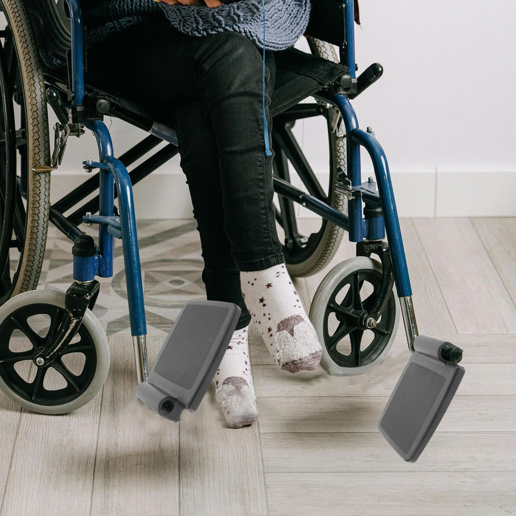 2pcs Black Non-Slip Wheelchair Footrest Replacement Pads K170
