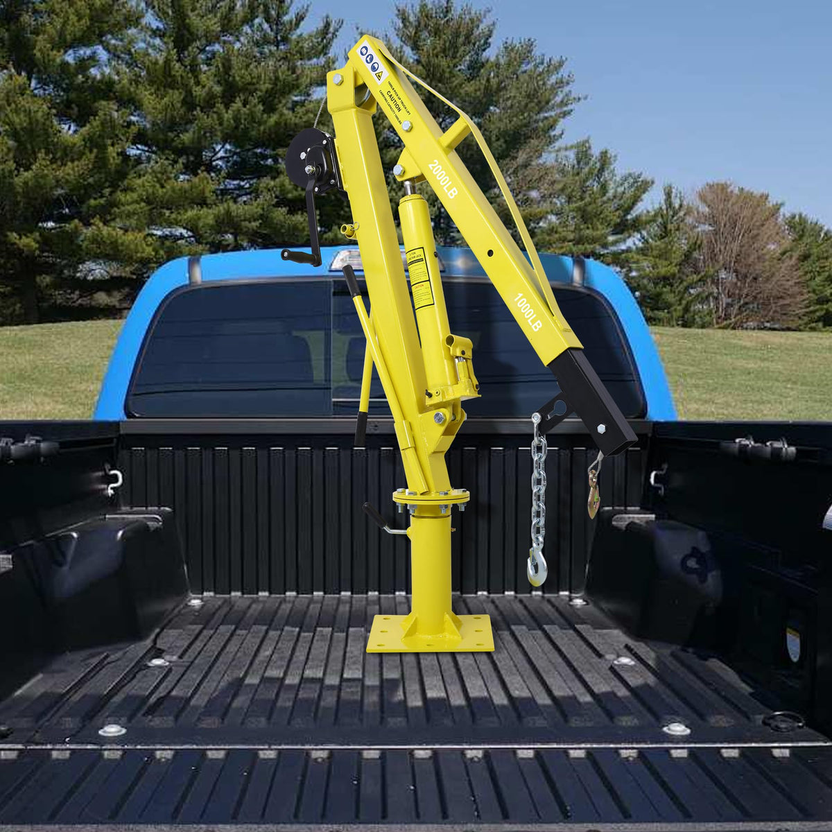 2000 lbs Folding Truck Crane with Hydraulic Winch W83806