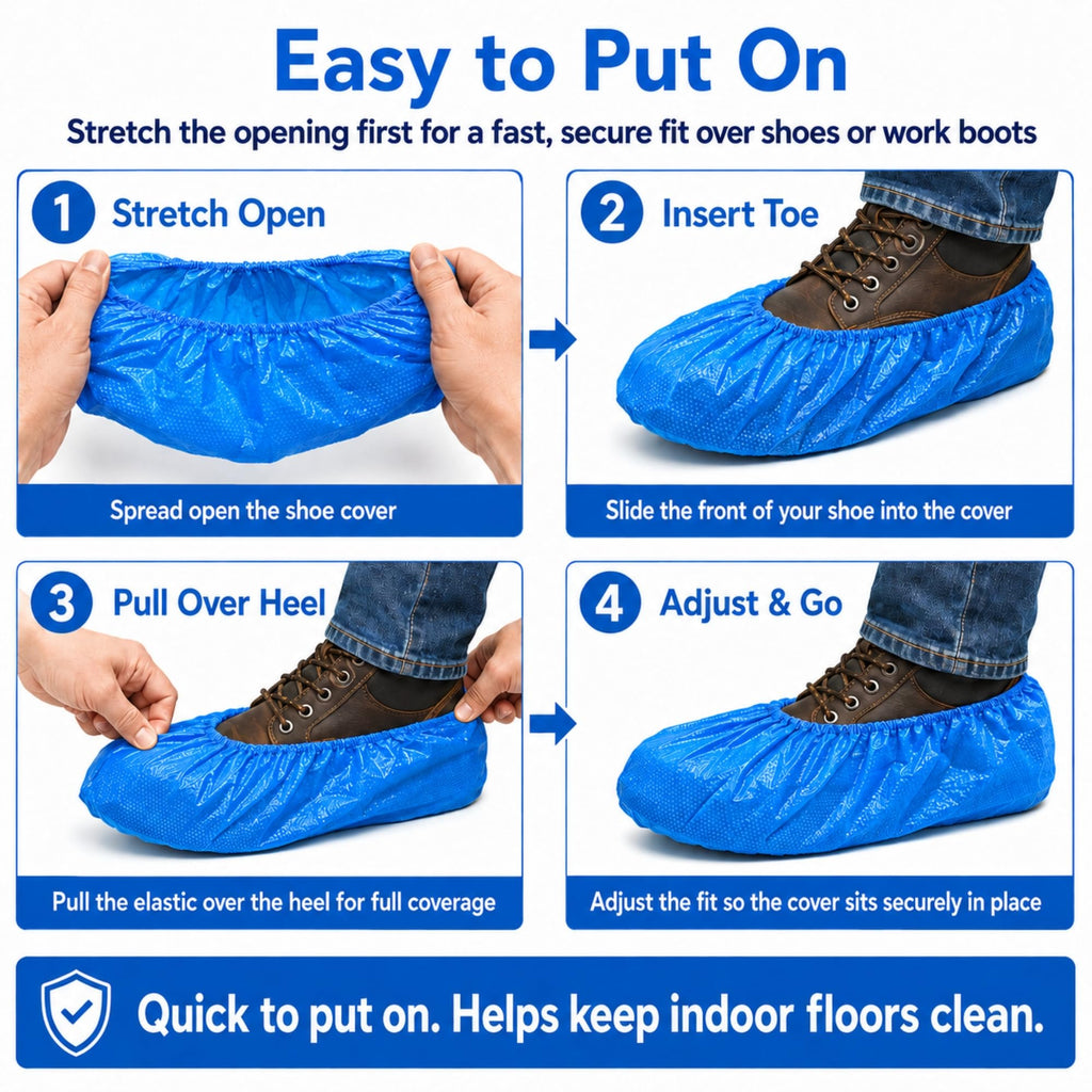 Blue Waterproof Disposable XL Shoe Covers O480953
