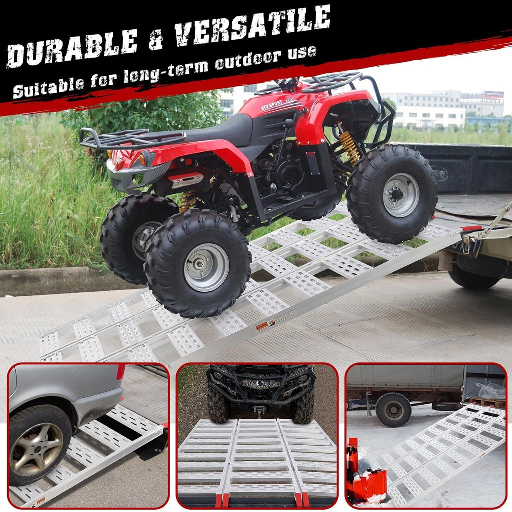 Aluminum Tri-Fold Ramp with Treads 76"x50" F922