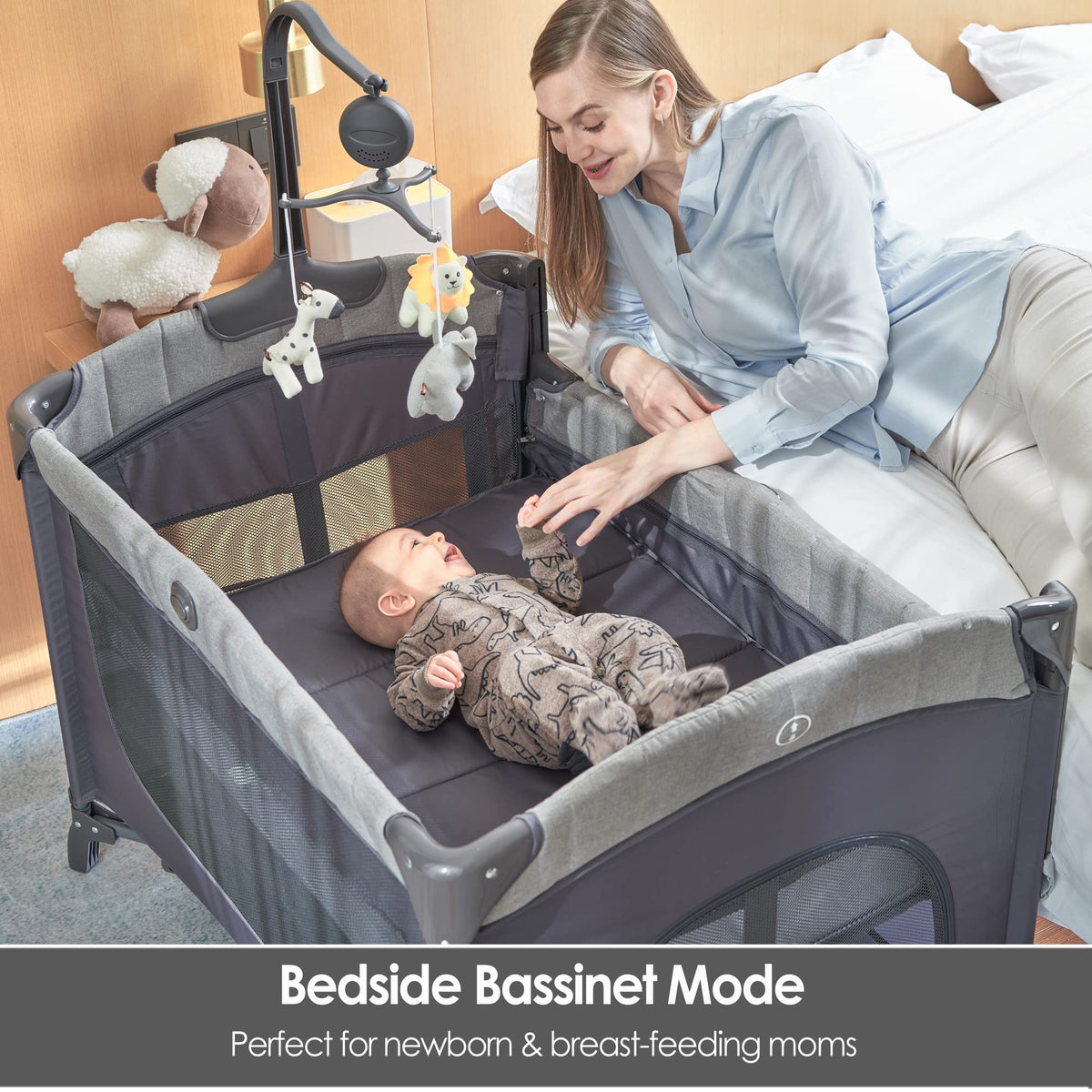 5-in-1 Pack and Play with Bassinet and Changing Table U131