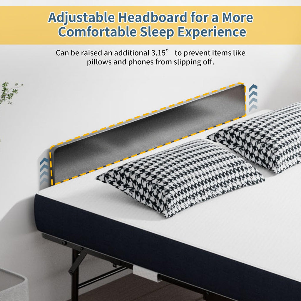 Folding Bed with Mattress, 75" x 38" Twin Size Q7886