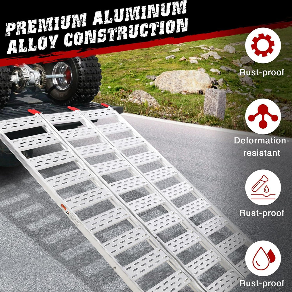 Aluminum Tri-Fold Ramp with Treads 76"x50" F922