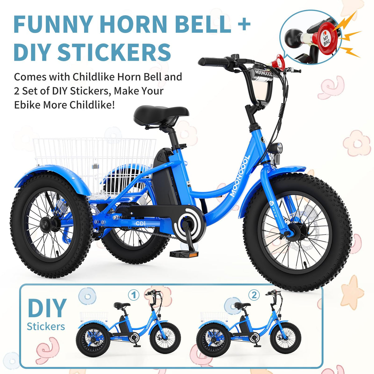 16 Inch 250W 24V Blue Electric Tricycle M399632