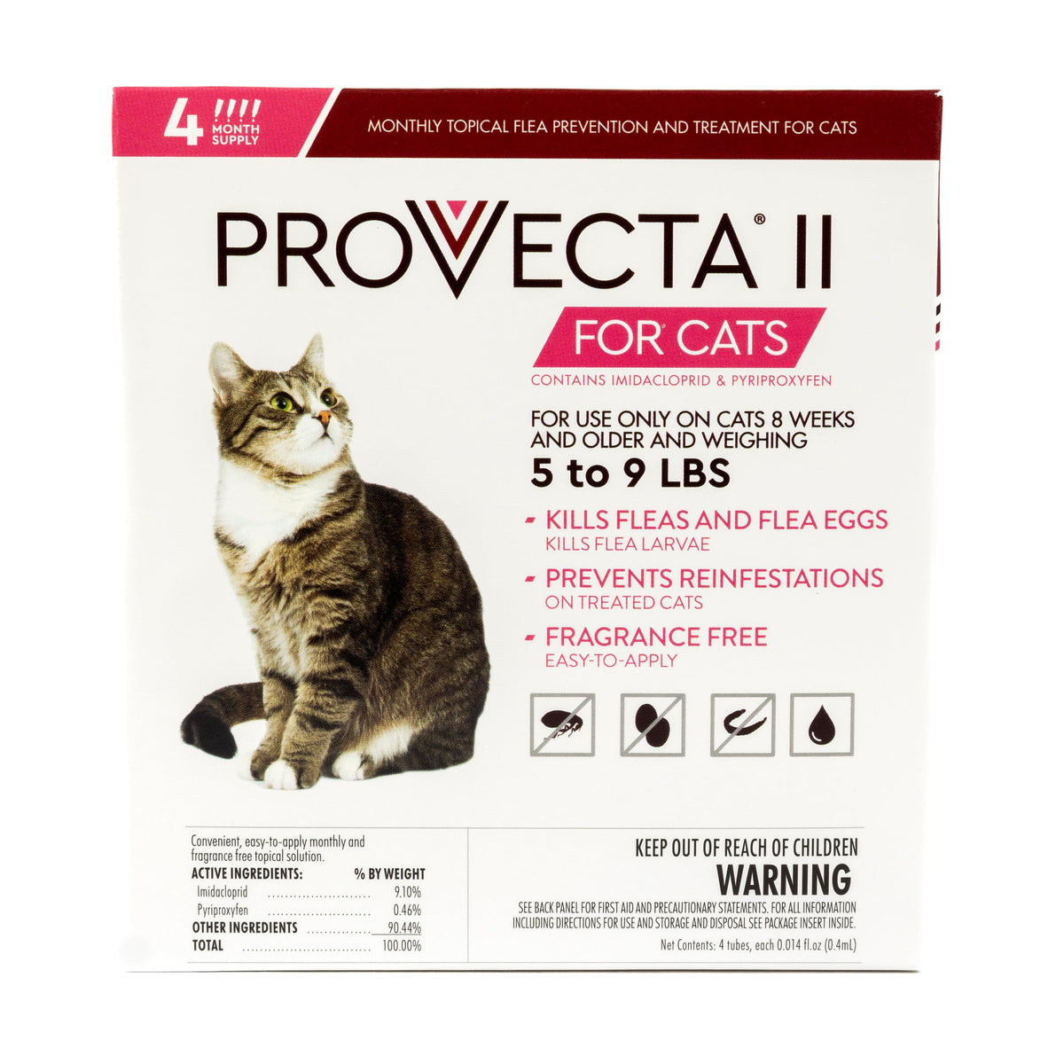 Flea Treatment for Small Cats 5-9 lbs, 4-Month Supply Q886