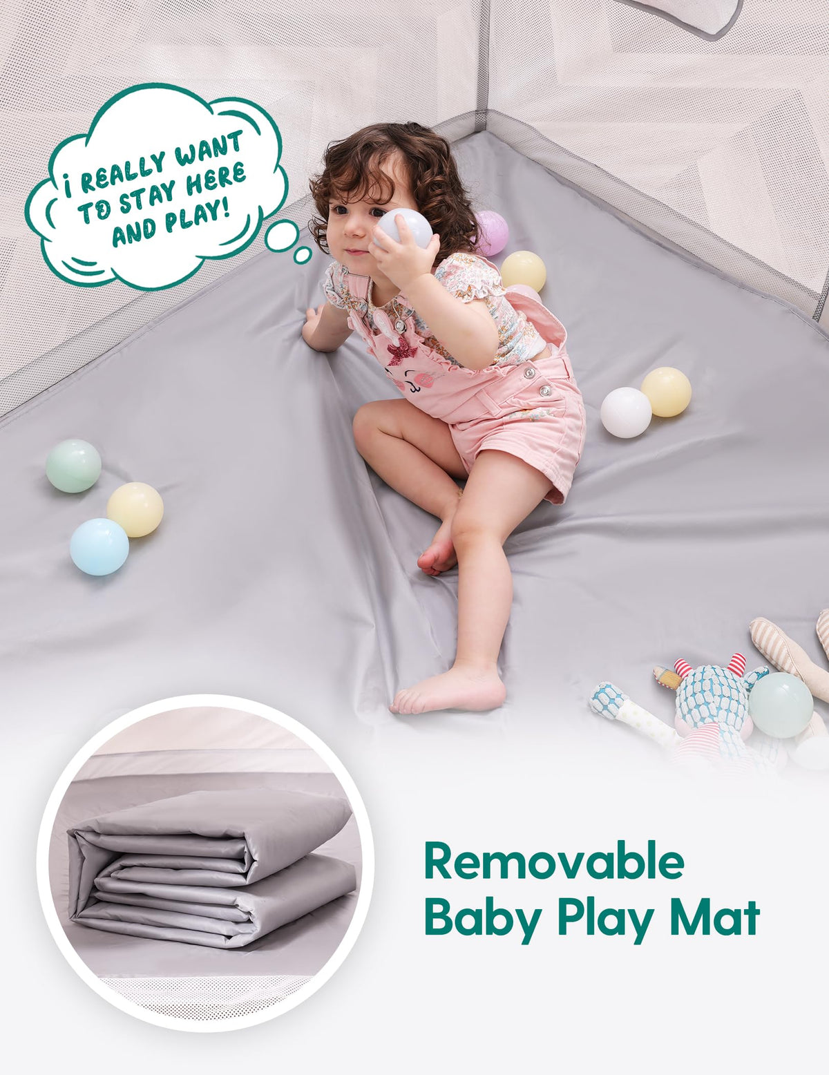 Foldable Baby Playpen with Mat U20101