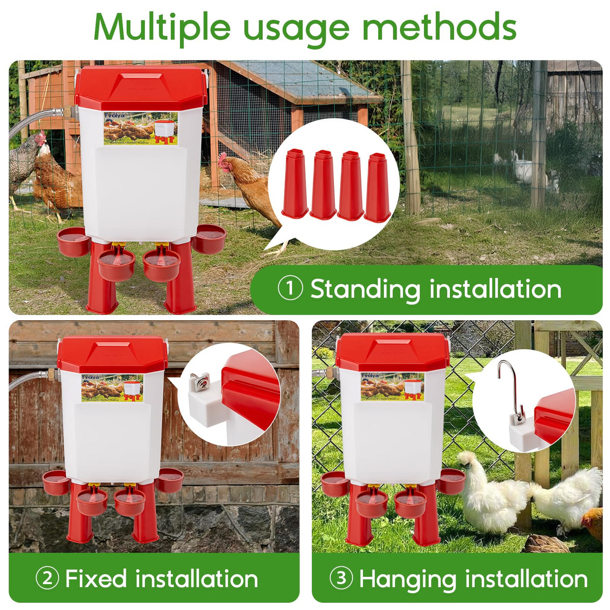 Automatic Chicken Waterer with Stainless Steel Hose D1014