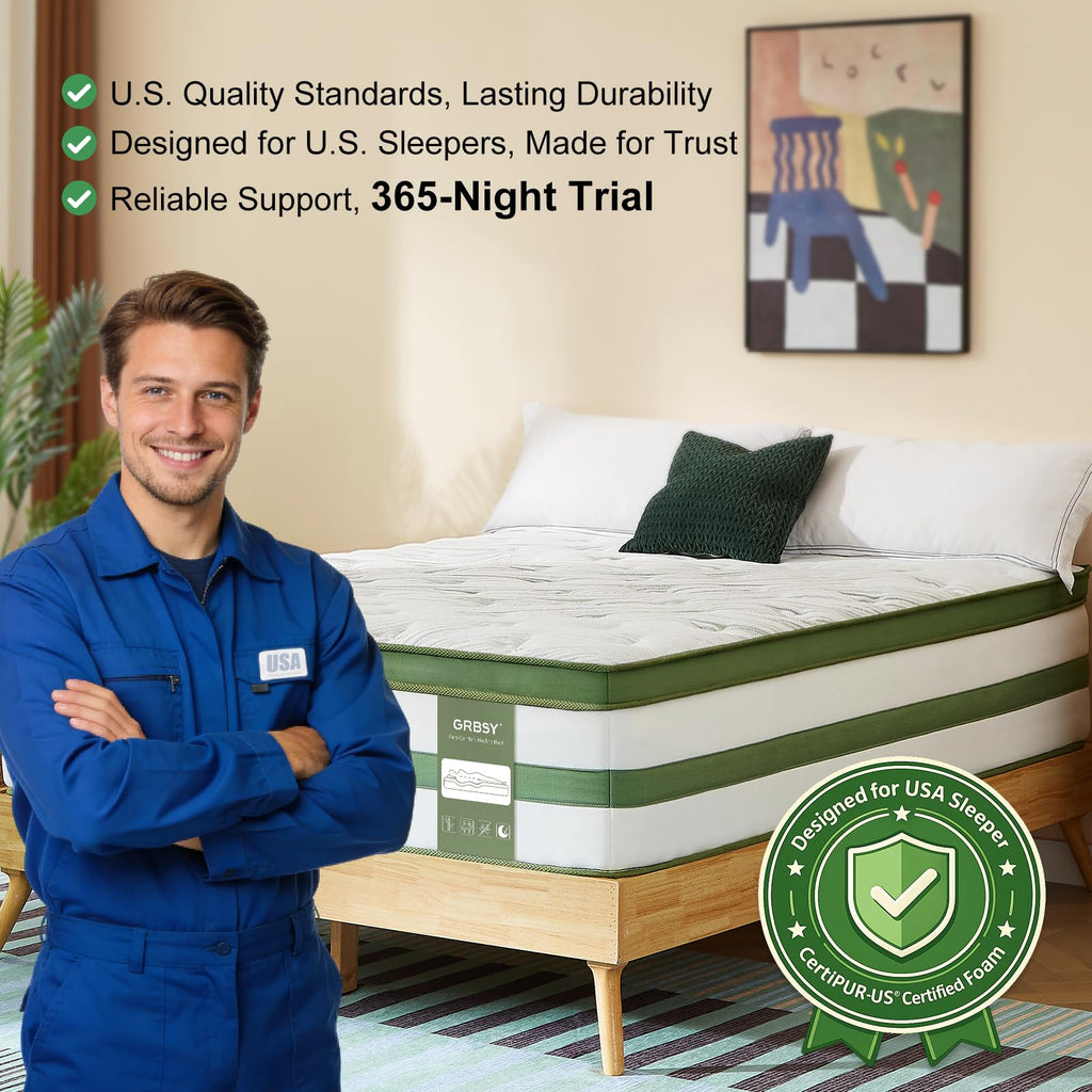 14 Inch Hybrid Memory Foam Full Size Mattress X6497