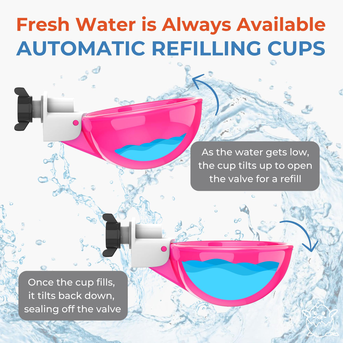 Automatic Chicken Waterer Cups 5 Pack P614