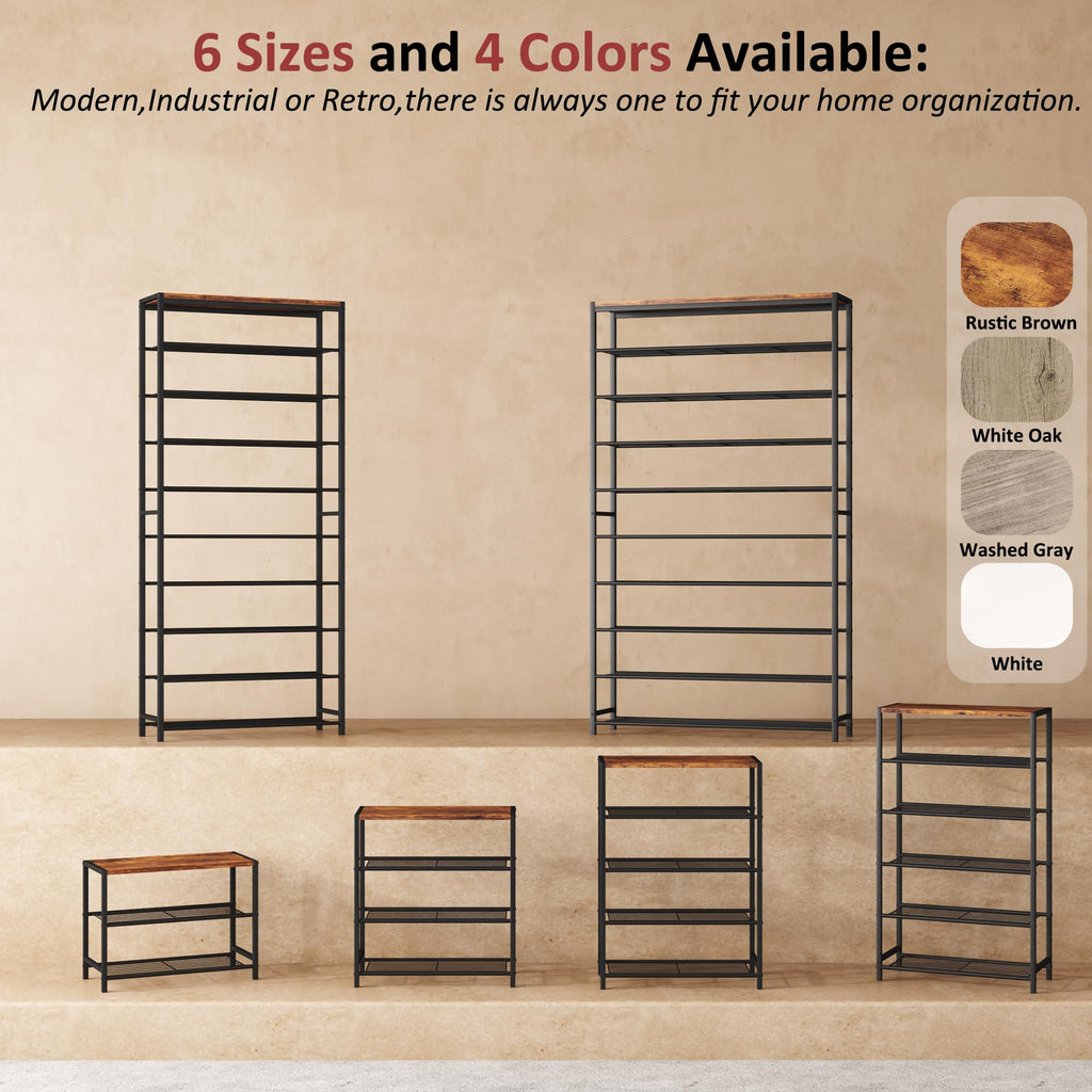 3-Tier Narrow Shoe Rack with Metal Shelves H832