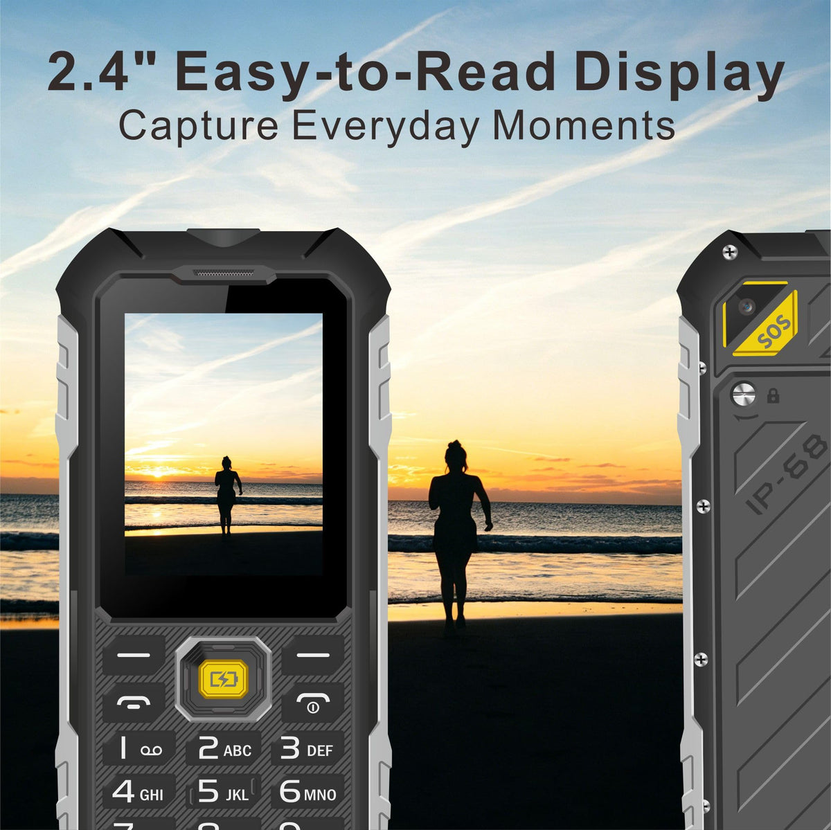 Unlocked Rugged Phone 2.4" Screen IP68 4500mAh K996