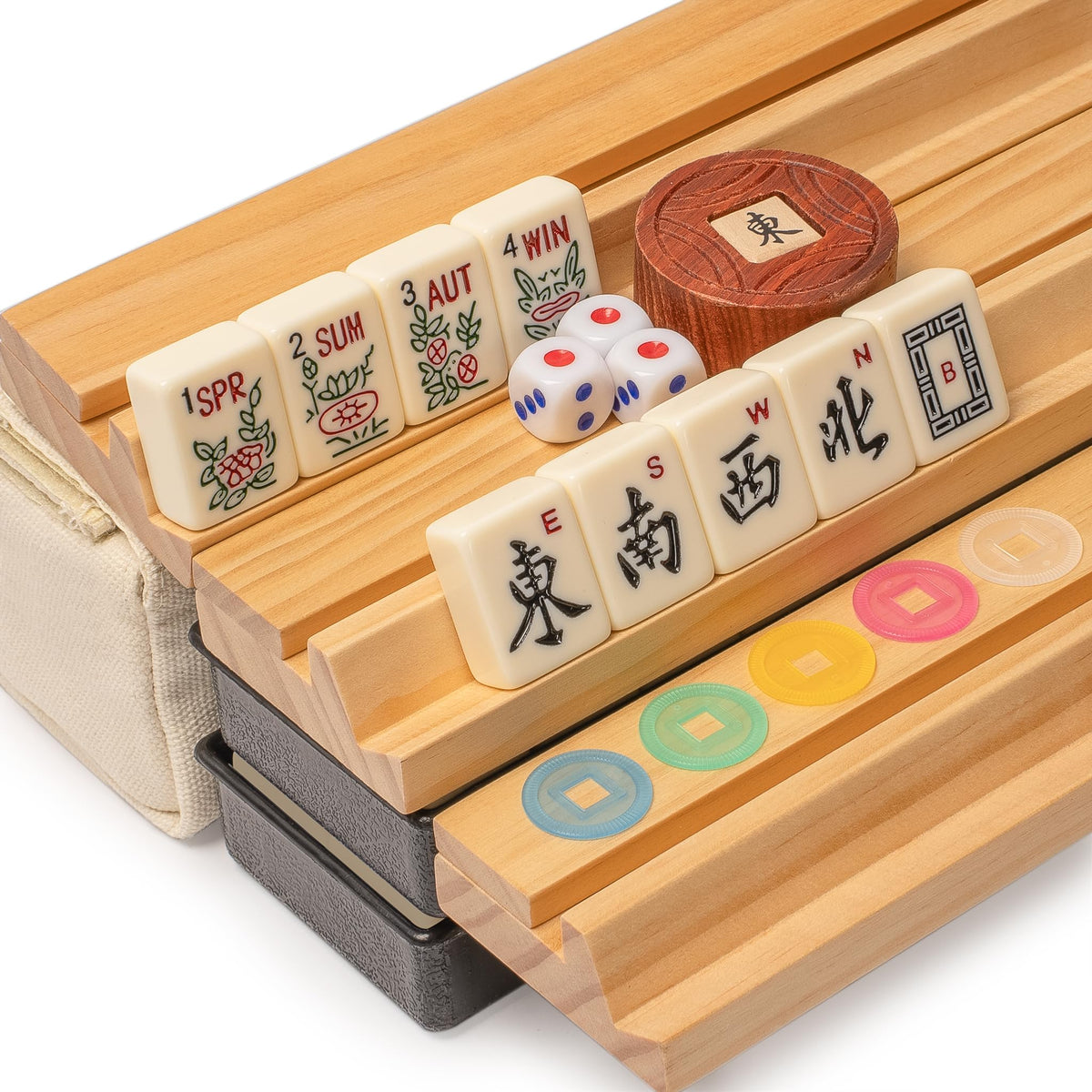Ivory Stripes American Mahjong Set 166 Tiles I773226