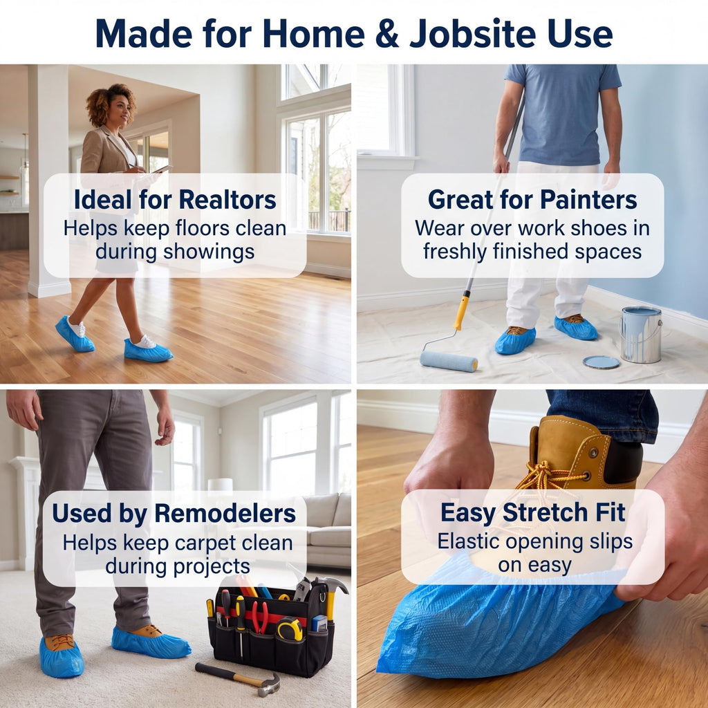 Blue Waterproof Disposable XL Shoe Covers O480953