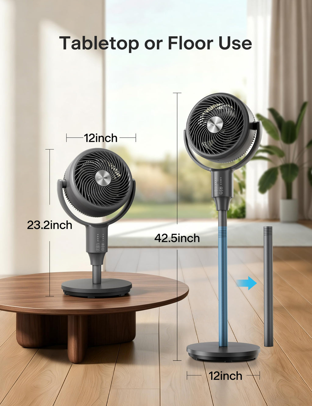 Grey Air Circulator Fan with Remote Y5958