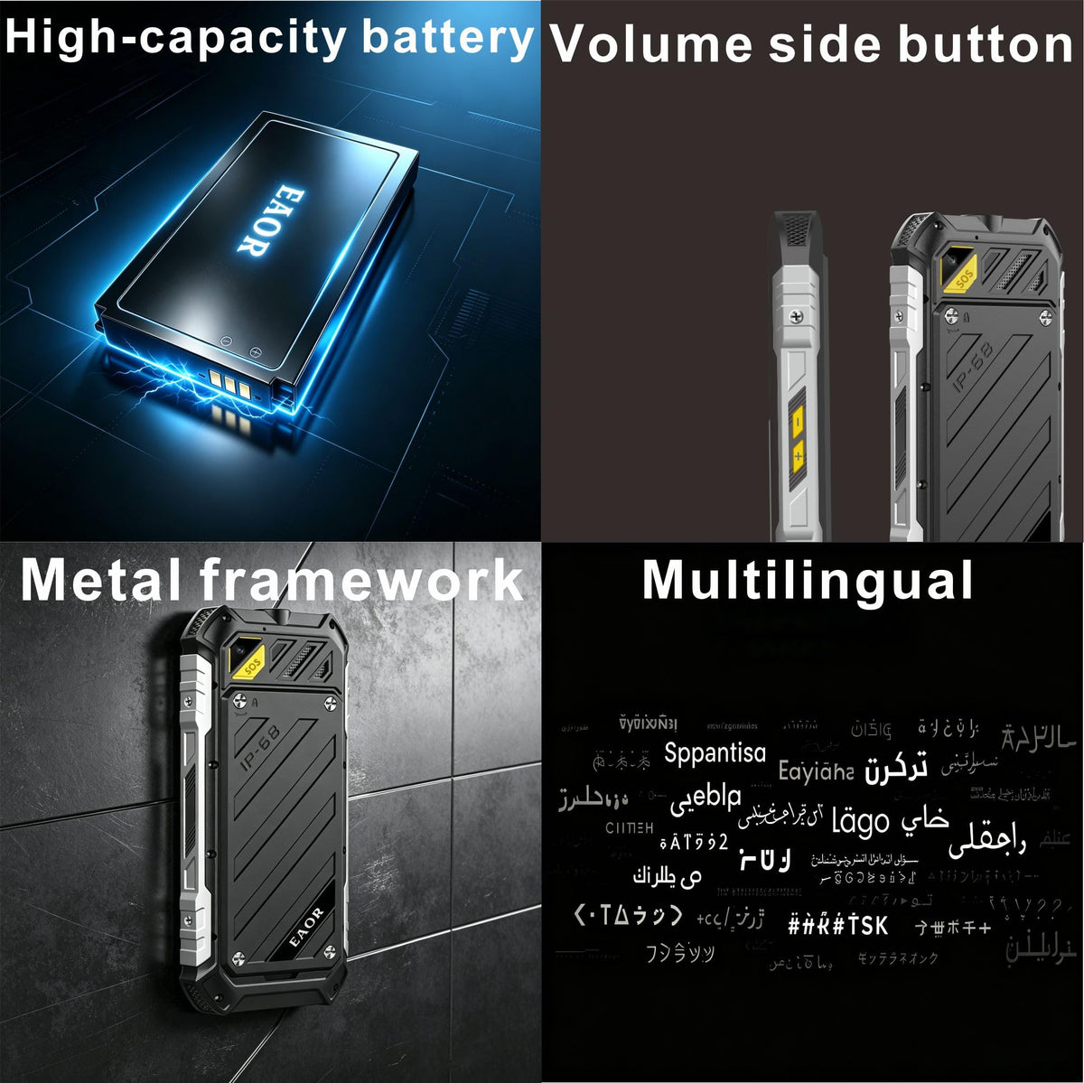 Unlocked Rugged Phone 2.4" Screen IP68 4500mAh K996
