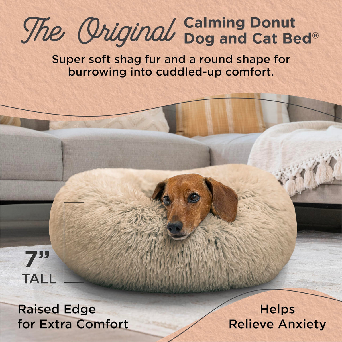 Small Taupe Dog Bed I44205