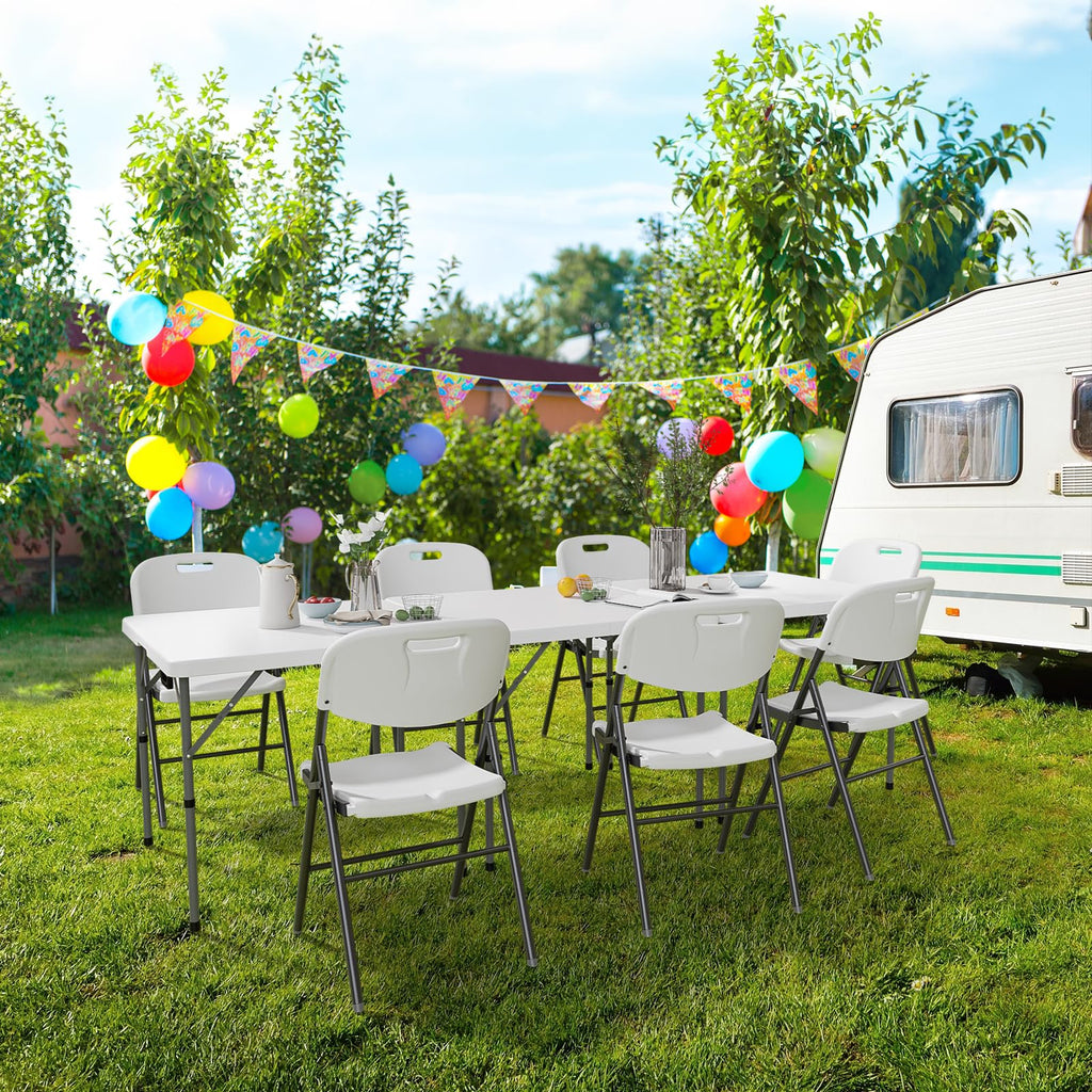 White Bi-Folding Portable Plastic Table F23464
