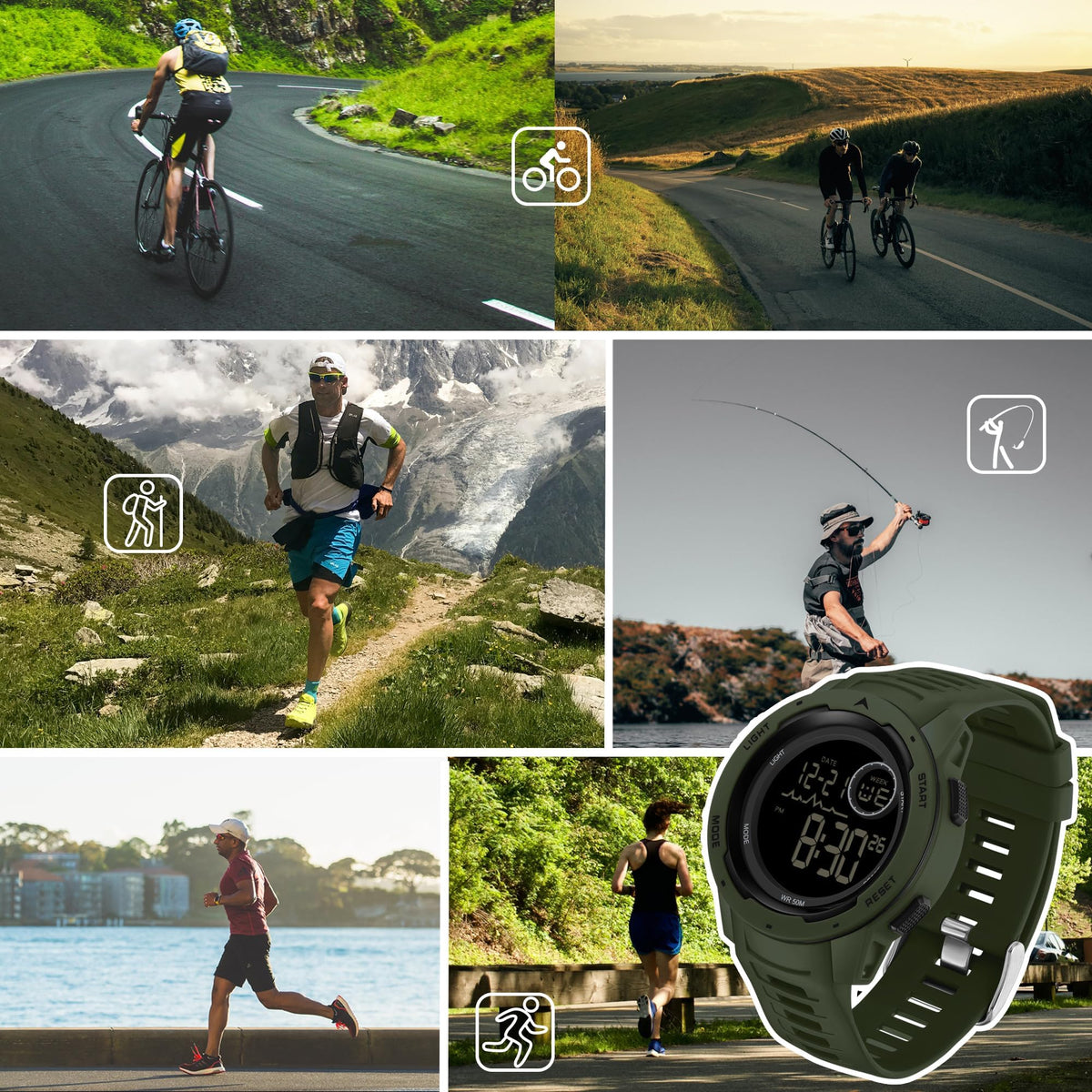 Men's Digital Waterproof Sports Watch J11518