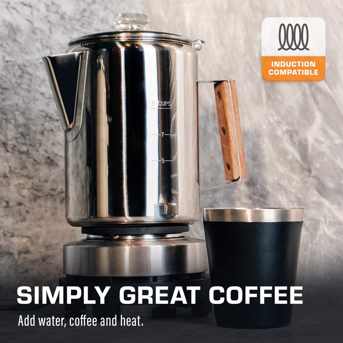Induction Coffee Percolator 9 Cup X911415